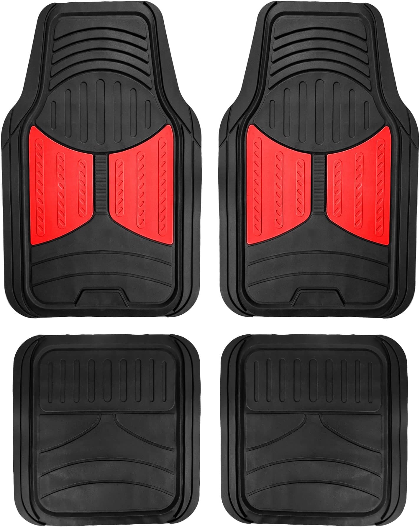 FH Group F11313 Monster Eye Trimmable Floor Mats (Red) Full Set - Universal Fit for Cars Trucks and SUVs