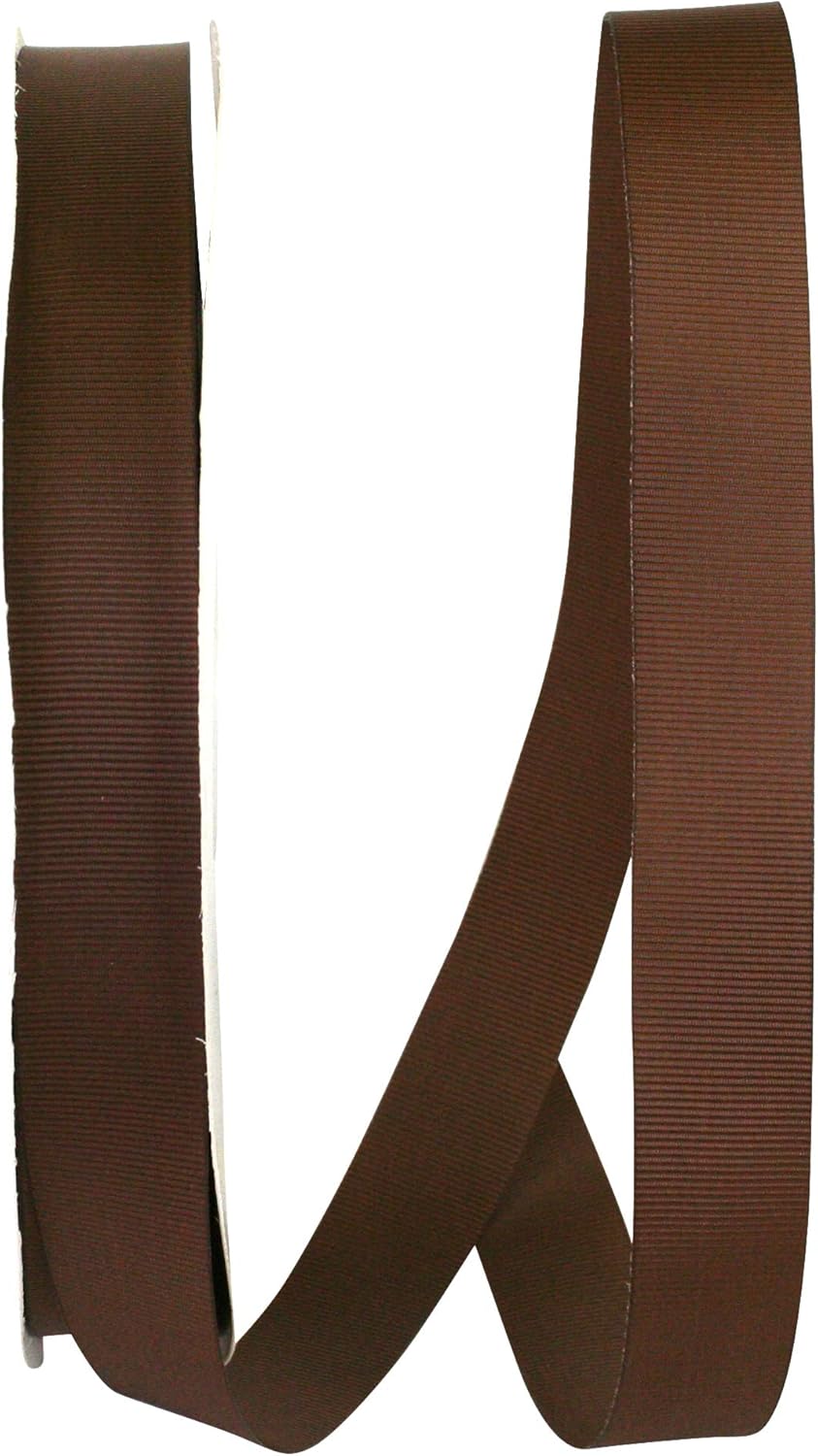 Reliant Ribbon Grosgrain Allure Ribbon, 7/8 Inch X 100 Yards, Brown