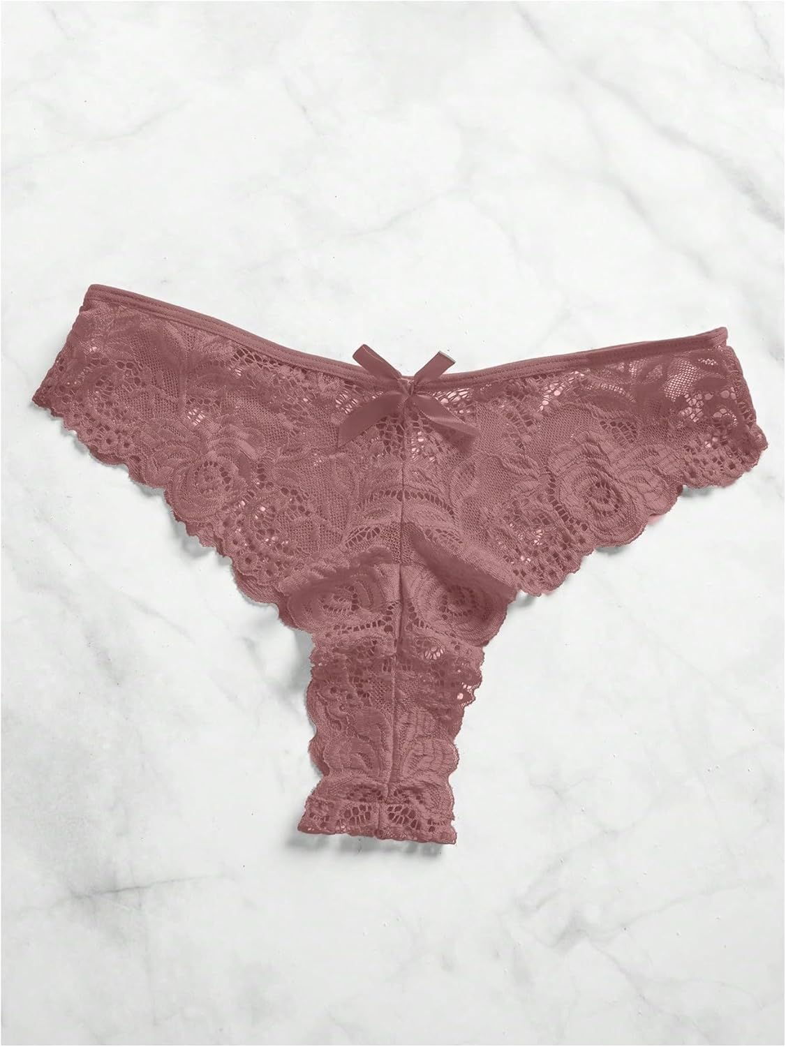 Women's 2 Piece Pajama Sets Lace Mesh Ruffle Hem Cami Dress and Panties Elegant Comfy Sleepwear Set - Image 5