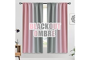 COSVIYA Ombre Pink and Gray Curtains: 63" Gradient Drapes for Girls Rooms