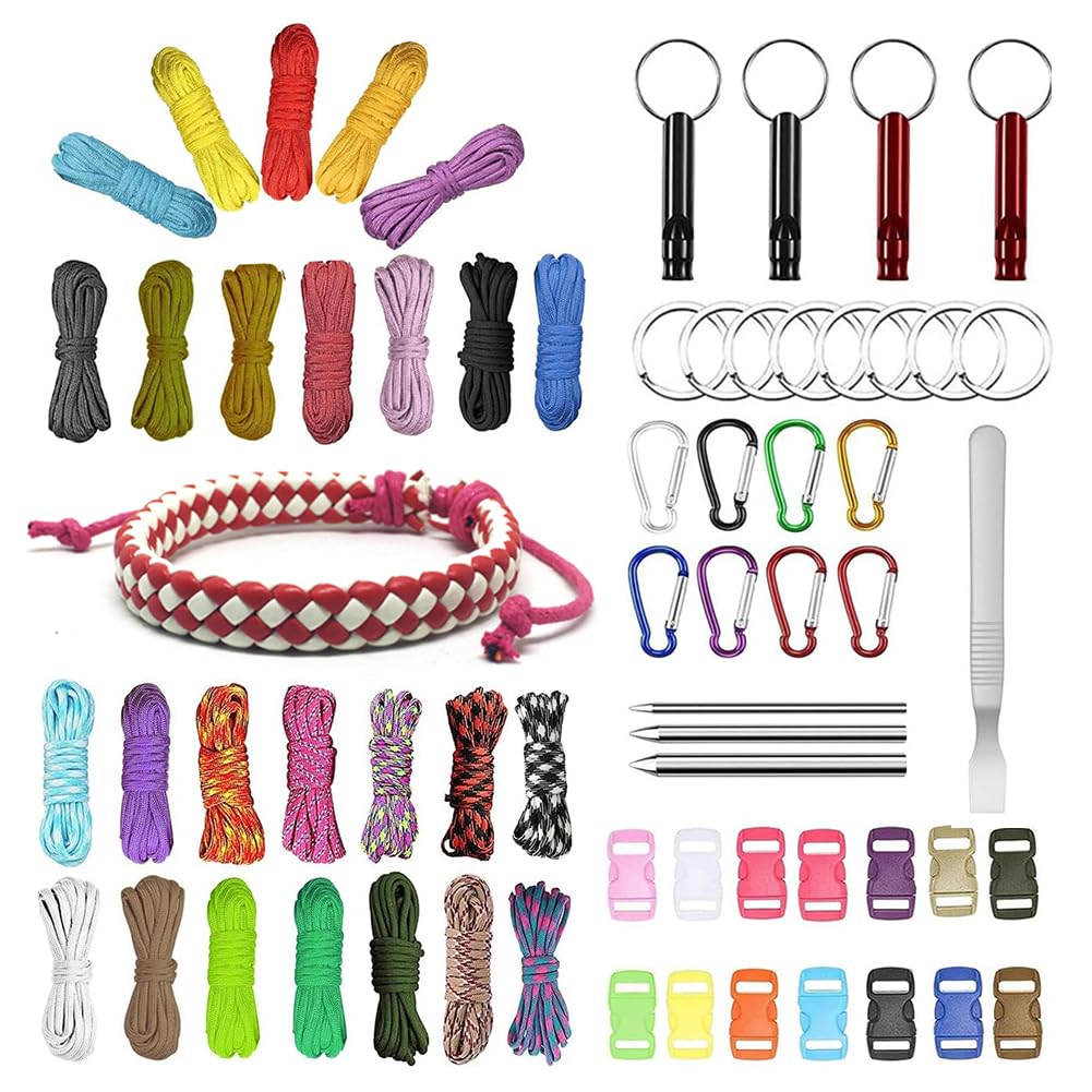 FARYODI Paracord 550 Seil 4mm Schnur, Paracord Set mit 3 Meter 7 Kern Nylonschnur, Allzweckseil für Basteln von Armband Hundeleine Halsband Camping Survival Outdoor