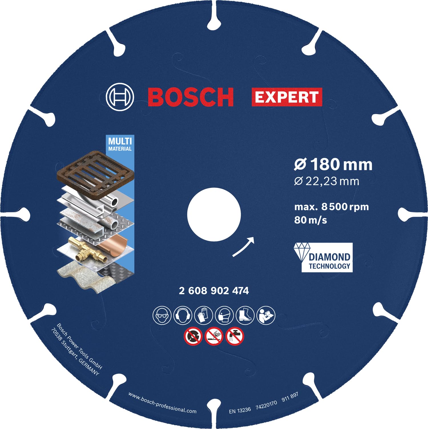 Bosch Disco de corte con diamante EXPERT Metal, Ø 22,23 mm