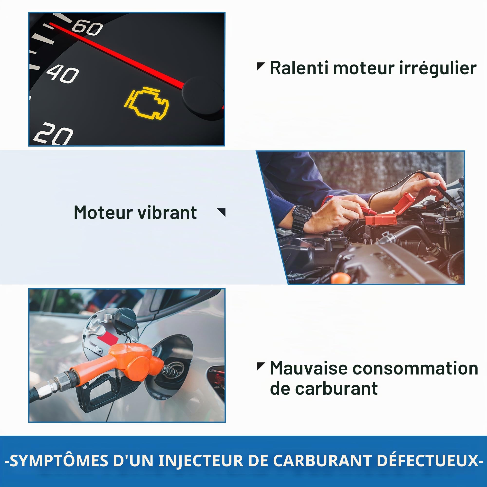 A ABSOPRO Injecteur De Carburant Pour VW Golf 07-12 1.4 Tsi 4 Pièces | Noir, Métal Plastique, 85x21mm, OE 03C906036M/03C906036F/03C906036N/03C906036K, Pour VW Passat 07-14, Pour Audi A3 07-12