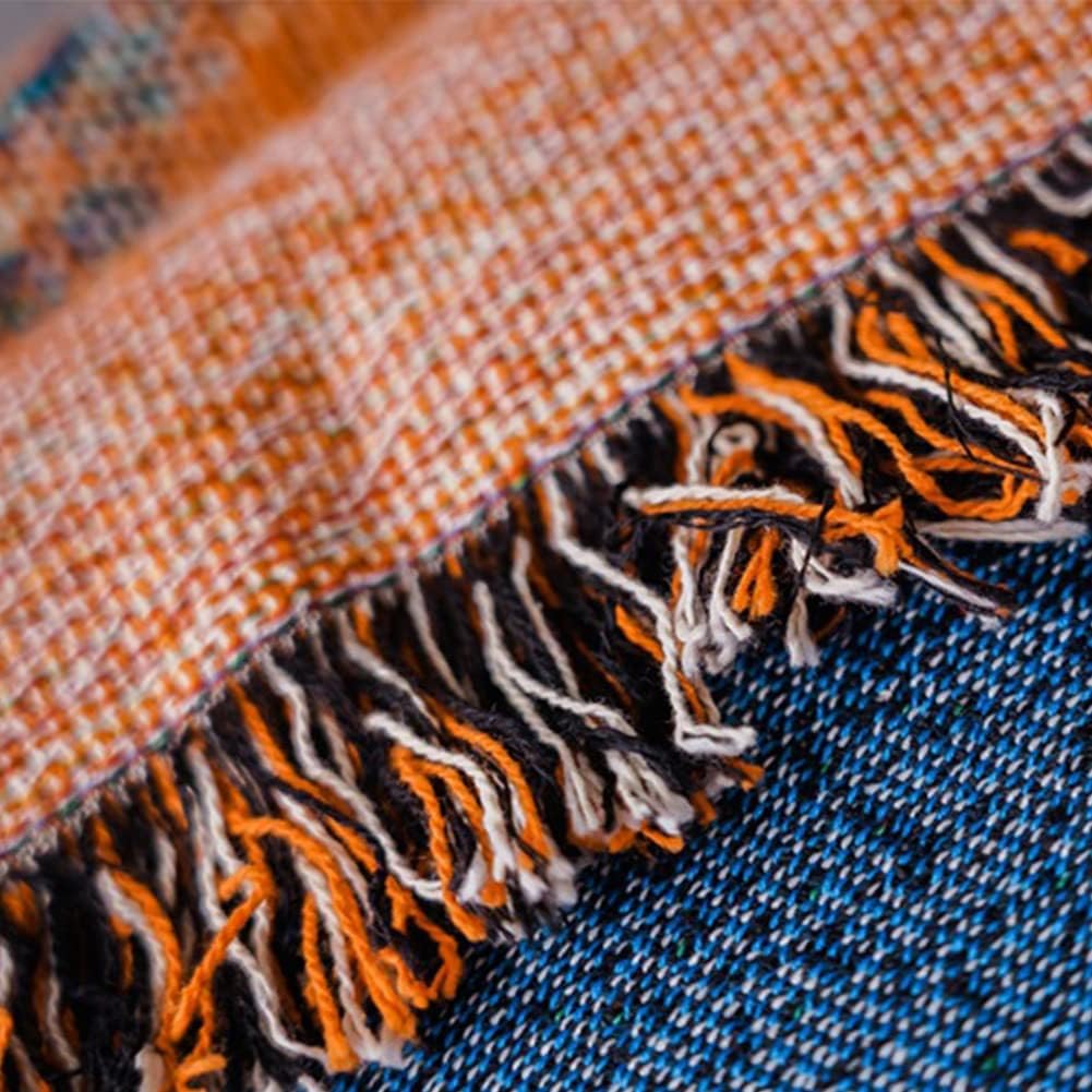 Halloween Pumpkin Black Cat Blanket Fringe Flannel Soft Throw Blanket Decorative for Home Sofa Couch Chair Living Bedroom