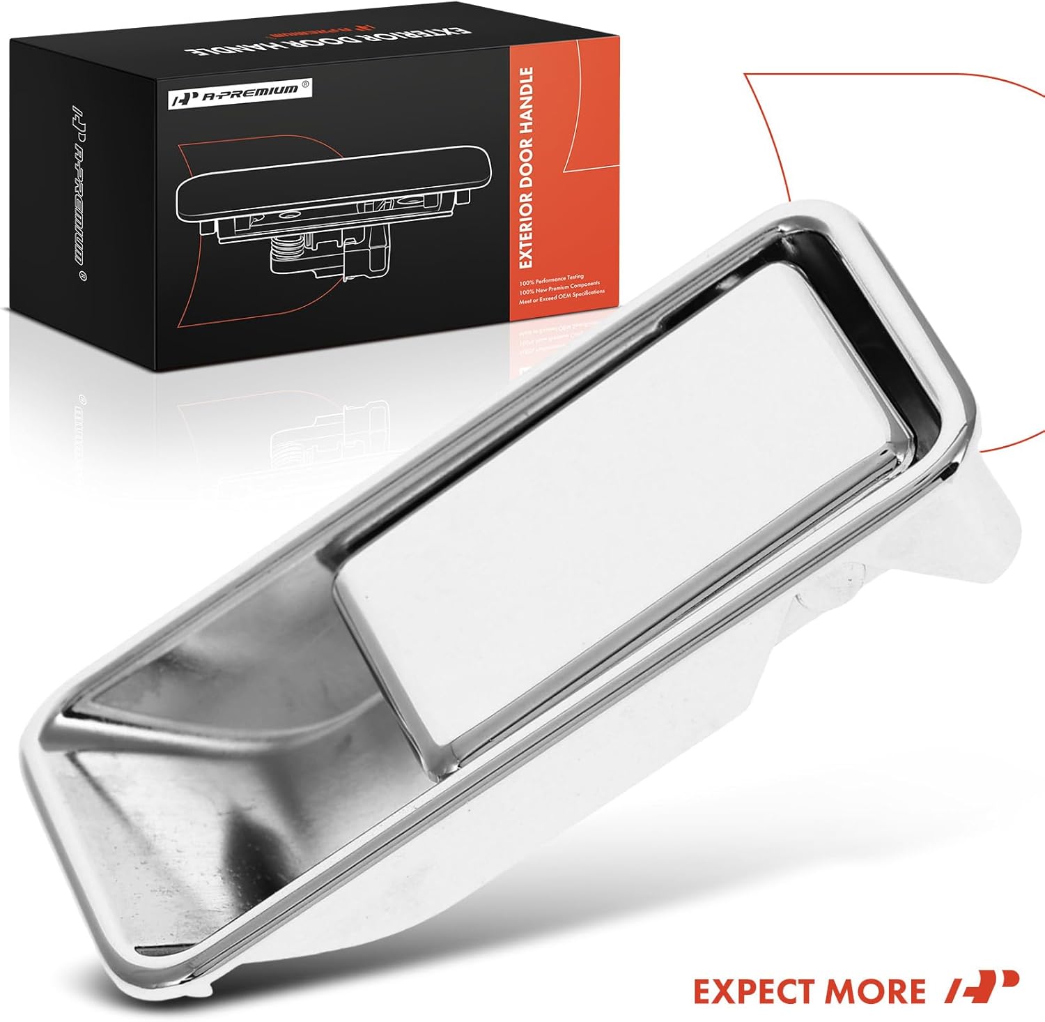 A-Premium Front Left Driver Side Exterior Door Handle Compatible with Jeep TJ Series Wrangler 1997-2006, Chrome, Replace# 55176549ABCHR