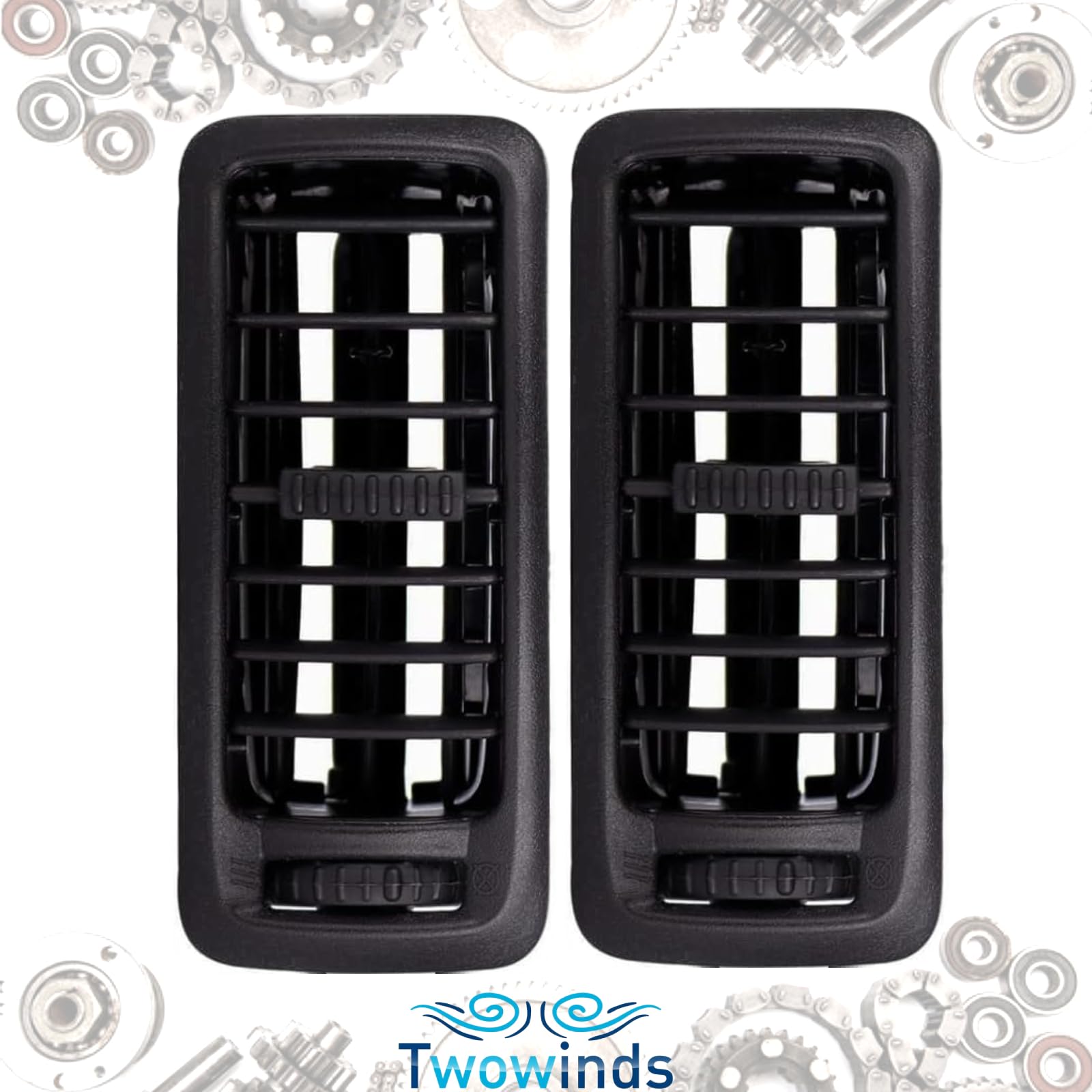 Twowinds - Bocchetta Ventilazione 7701054458 Compatibile con Renault Trafic 2, Opel Vivaro A, Nissan Primastar (2002-2014) - Console Centrale - Griglia Diffusore Aria Riscaldamento (2 pezzi)