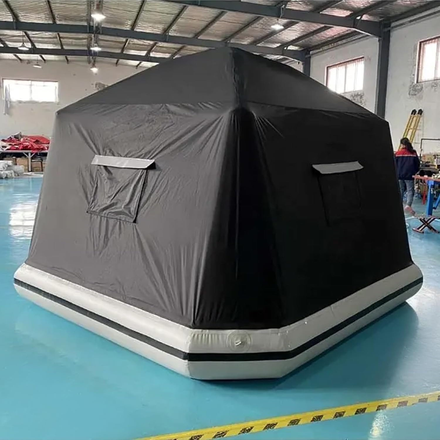 Outdoor Camping Water Floating Raft Tent Inflatable Amphibious Tents Black Inflatable Fishing Boat