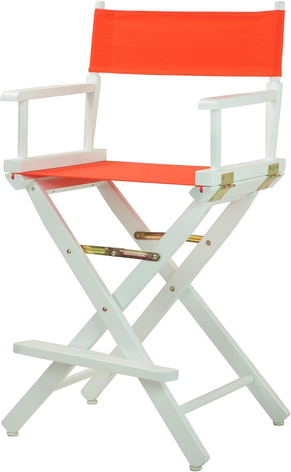 Casual Home 24" Director's Chair White Frame with Orange Canvas, Counter Height