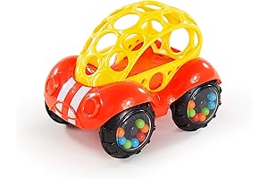 Bright Starts Oball Easy Grasp Rattle & Roll Buggie-Enticing Oball Toys for Infants