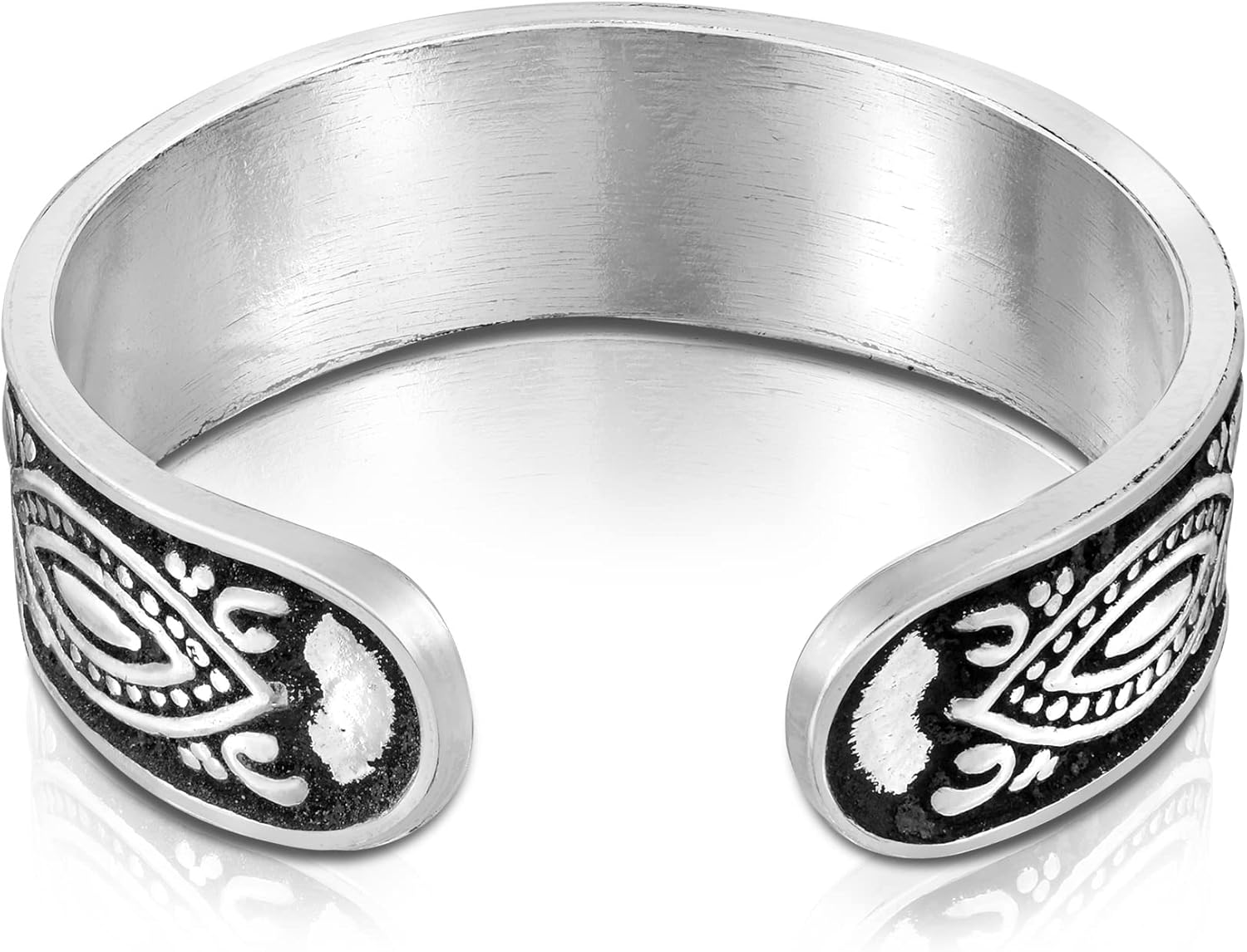 AeraVida .925 Sterling Silver Adjustable Toe Ring or Pinky Ring 5mm Wide Open Band, Stackable Minimalist Summer Foot Jewelry | Sun Moon Star Turtle Butterfly Leaf Olive Branch Ocean Wave Yin Yang Design