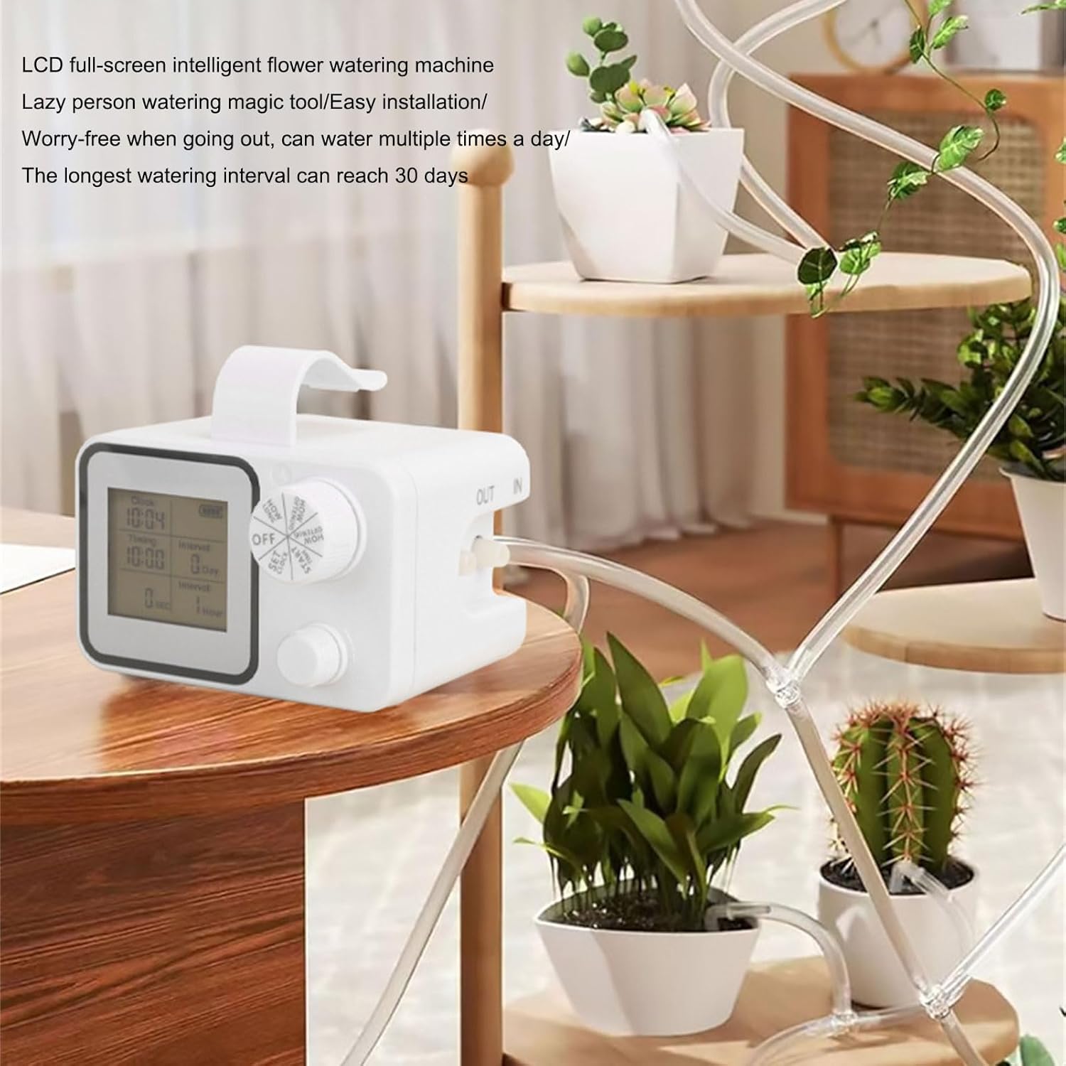 Automatic Plant Watering Systems Programmable LCD Timer Adjustable Flowrate Outdoor Drip Irrigation for LCD Display Programmable Water Timer