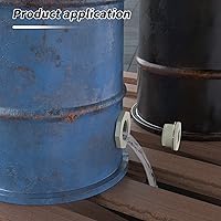 Vista 7 de TAISHER 8 piezas Blancas ABS 3/4" Juego de Adaptadores de Conexión de Tanque de Mamparo con Tapones y Junta para Tanque de Agua, Barriles de Lluvia