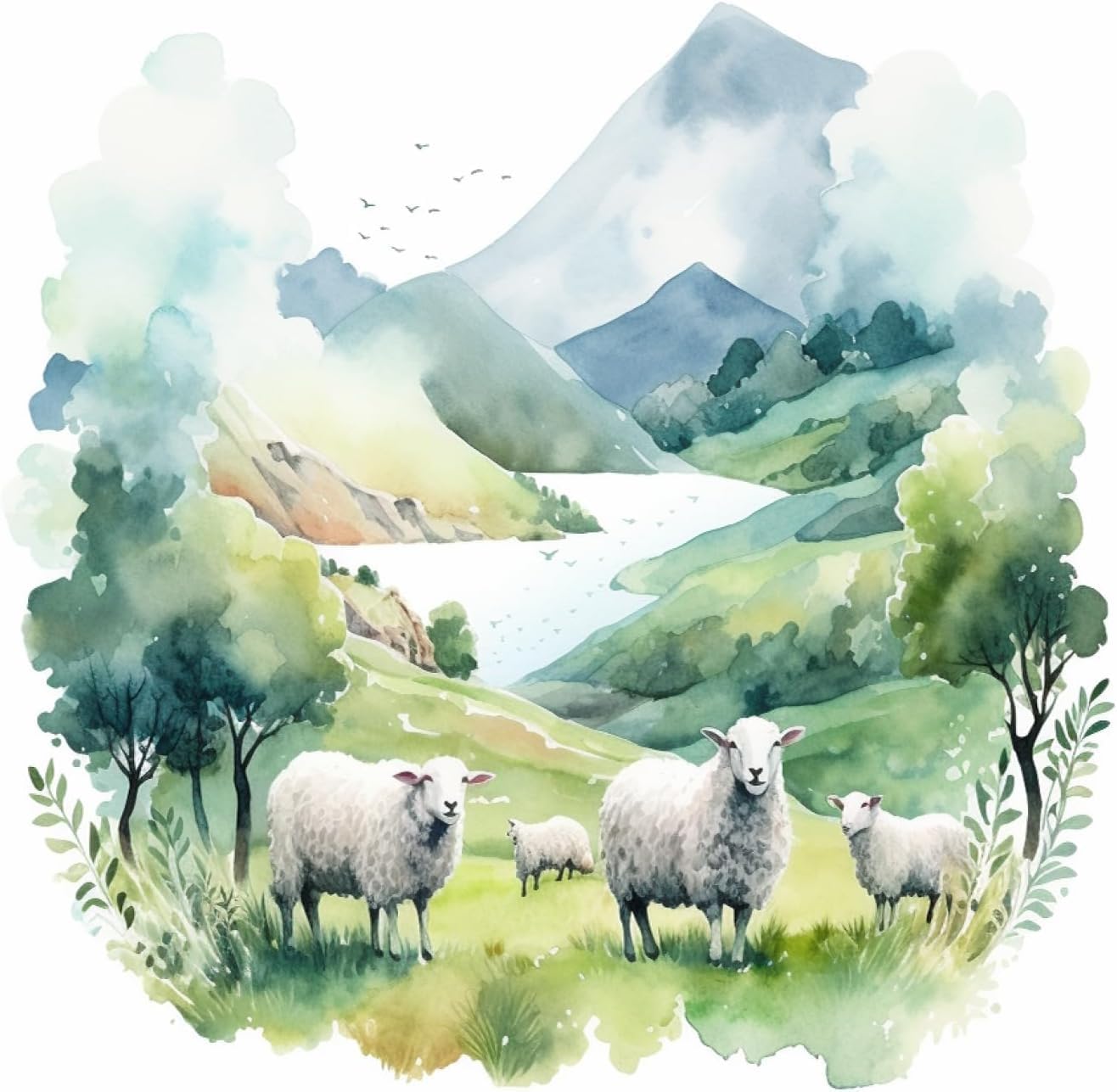 ZMHZMY Paint by Numbers Kit Digital Painting Sheep Goat DIY Oil Painting Drawing Canvas with Brushes Art Decorations 40x50cm 40x50cm