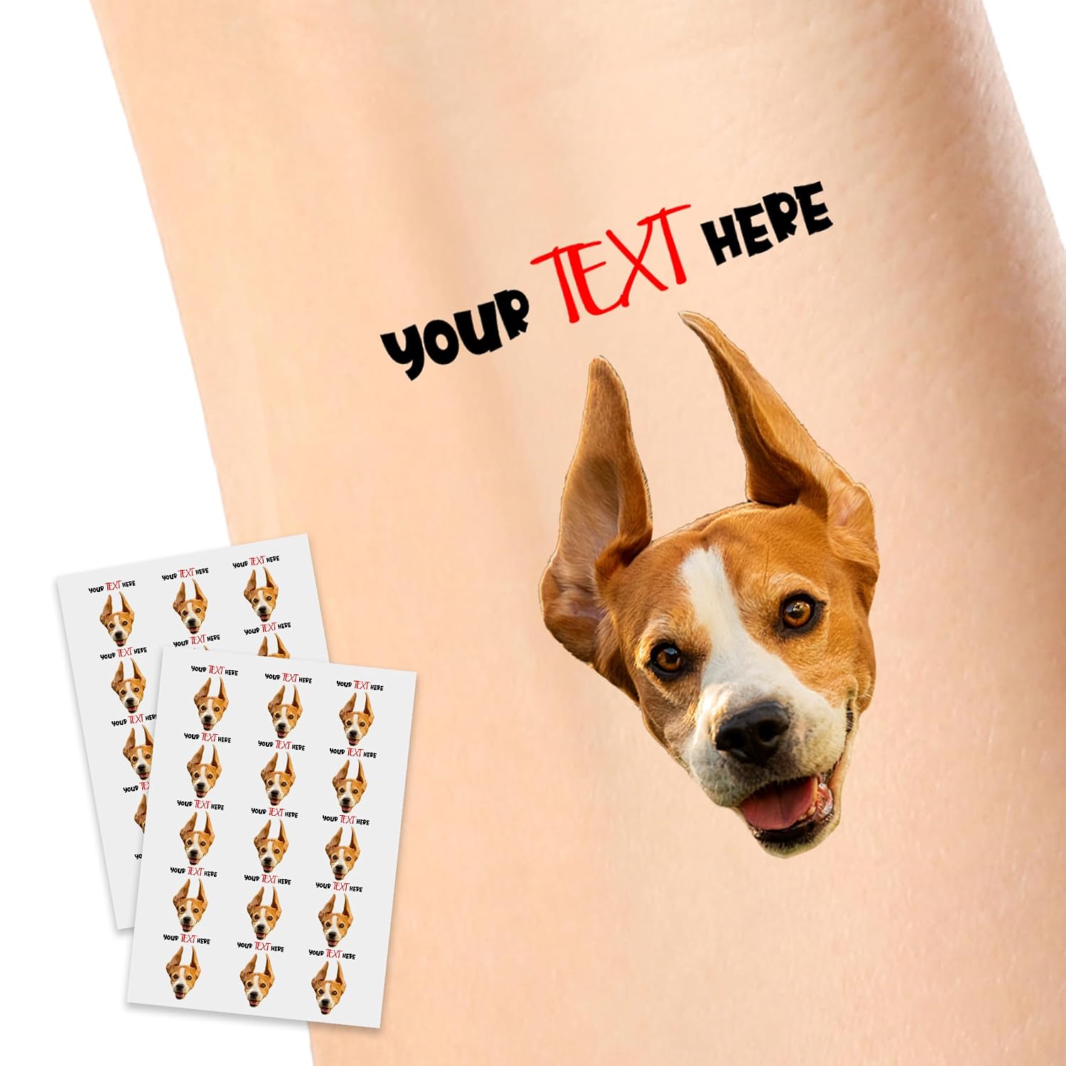 Personalized Temporary Tattoos Stickers, Customize Tattoo with Name Photo of your love for Birthday Parties Halloween, Easy to Clean Stickers 1 Set of 15 Pieces