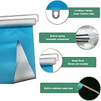 Vista 2 de Persianas inalámbricas con ventosas, persianas opacas para cubrir ventanas, persianas enrollables retráctiles, cortinas de automóvil sin