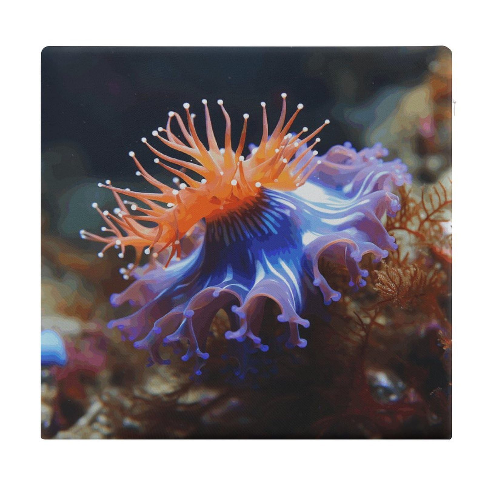 FekiLoot Nudibranch Seat Cushion for Dining Chairs Breathable Square Chair Pads Memory Foam Chair Cushions Comfortable Non-Slip Seat Pad Meditation Floor Pillow 13.8”x15”