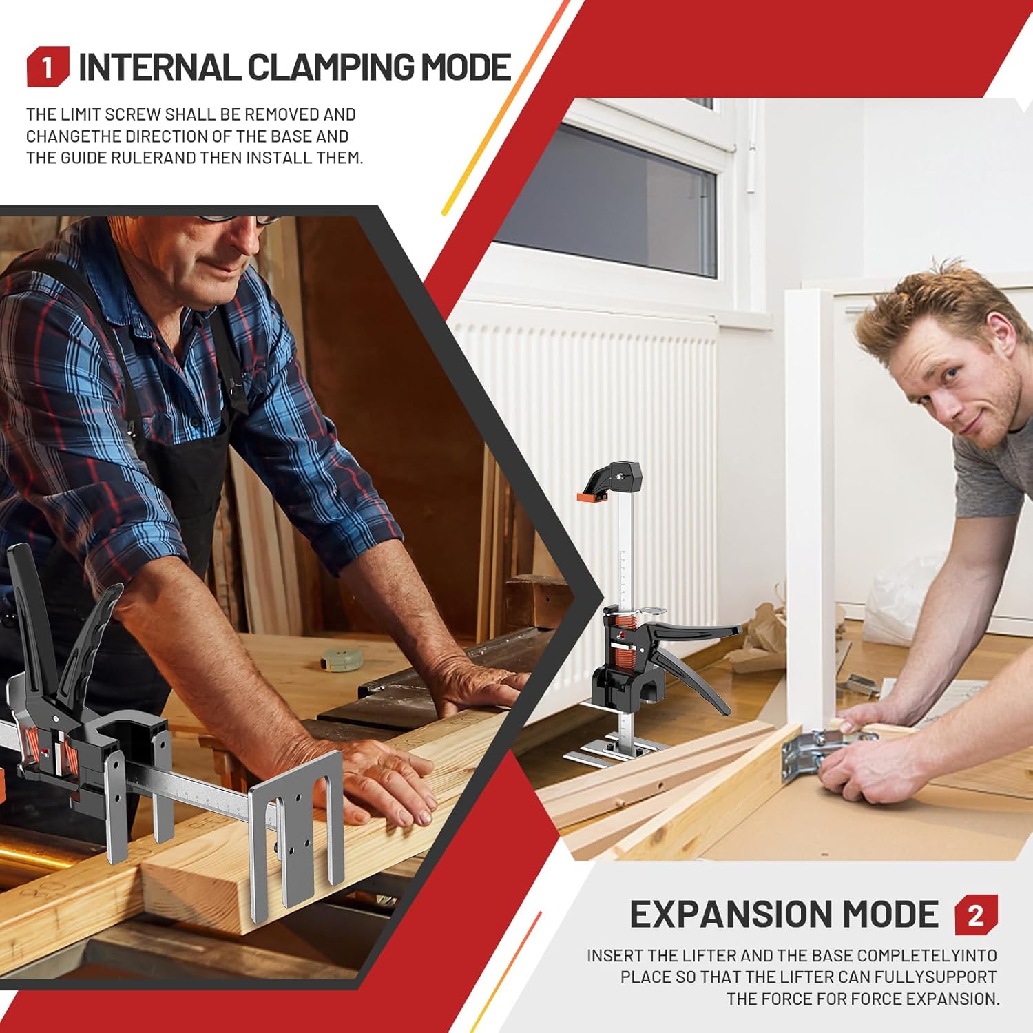 Labor Saving Handle 2 Pack,12 in Construction Jack,Multifunctional Furniture Lifter Jacks for Installing Cabinets and Wall Tile Height Adjuster Handheld Tool, Load 440LBS