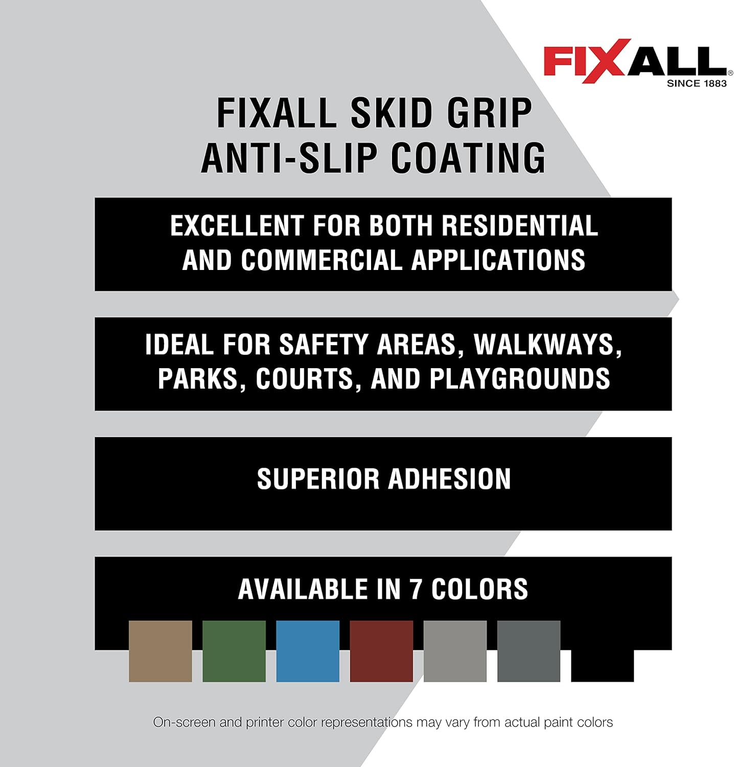 FixALL Skid Grip Anti-Slip Coating, 1 Gallon, Cobalt, Exceeds ADA Standards, Ideal for Safety Areas, Slip-Resistant Pavement, Cement & Concrete Paint