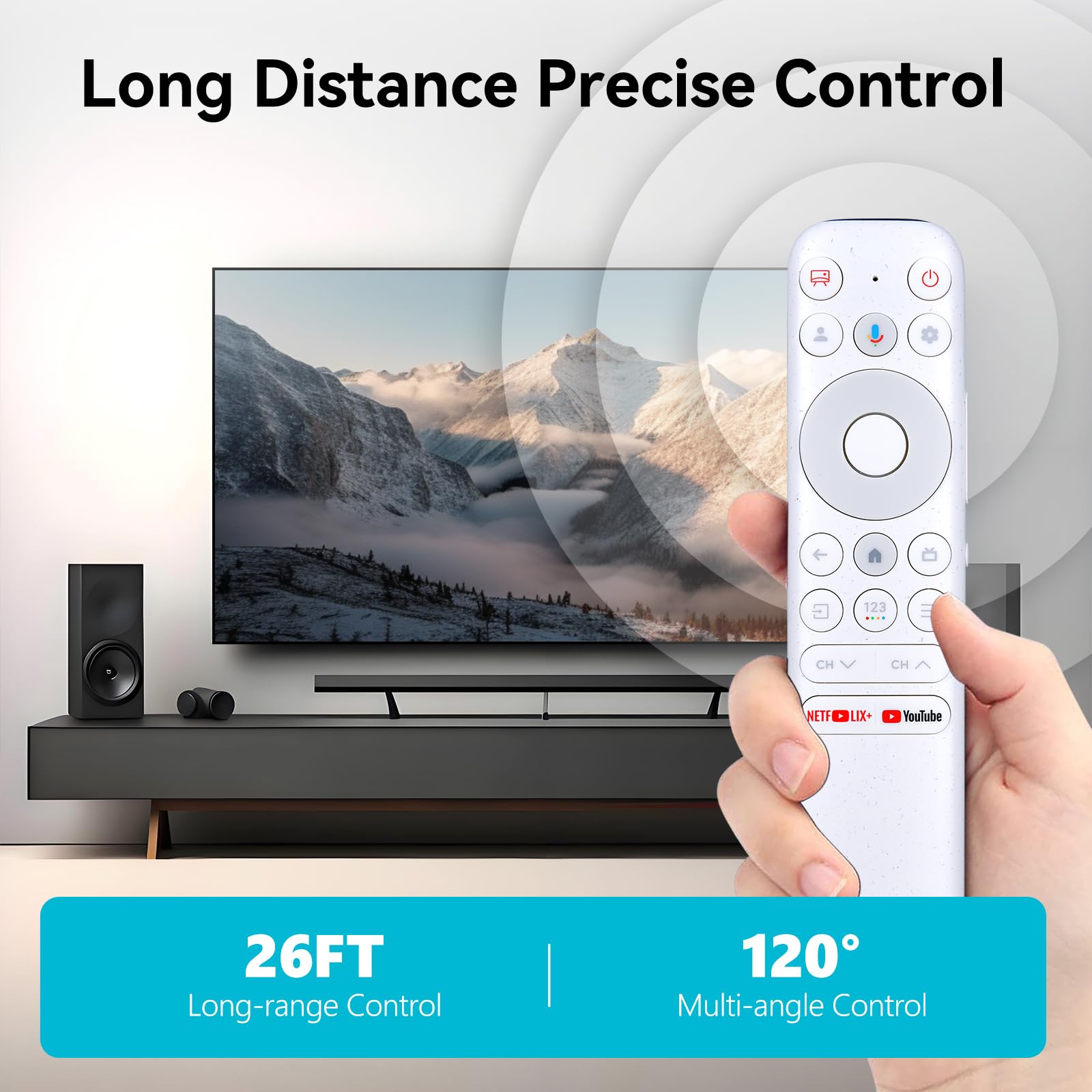 RC902N FER1 Télécommande vocale de rechange pour téléviseurs TCL NXTVISION