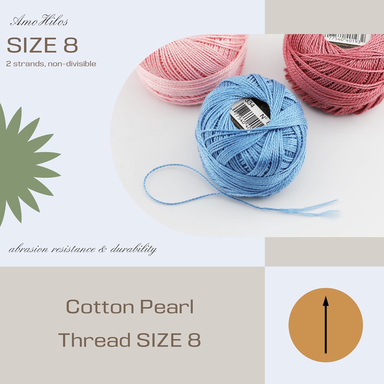 40 Colors Size 8 Double Mercerized Egyptian Long Staple Cotton Pearl Thread 5 Grams Ball Rainbow Color Embroidery Thread for Crochet Hardanger Cross Stitch Hand Embroidery (40D)
