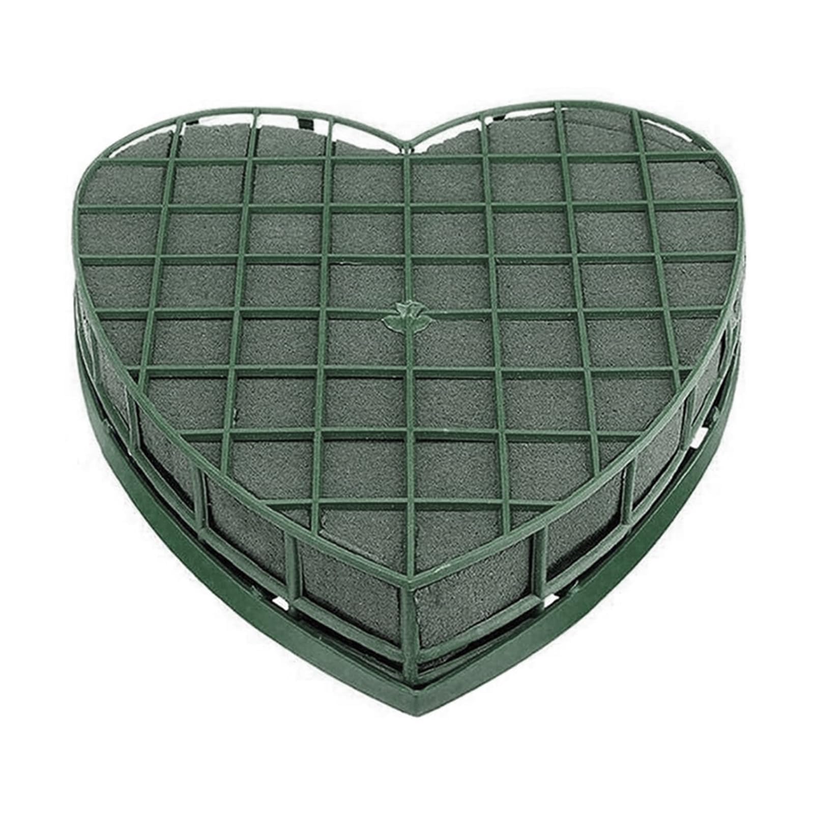Xanorrg Wedding Car Heart Shape Flower Foam Cage With Suction Cup Styrofoam Block Mud Heart Shape Flower Foam Cage