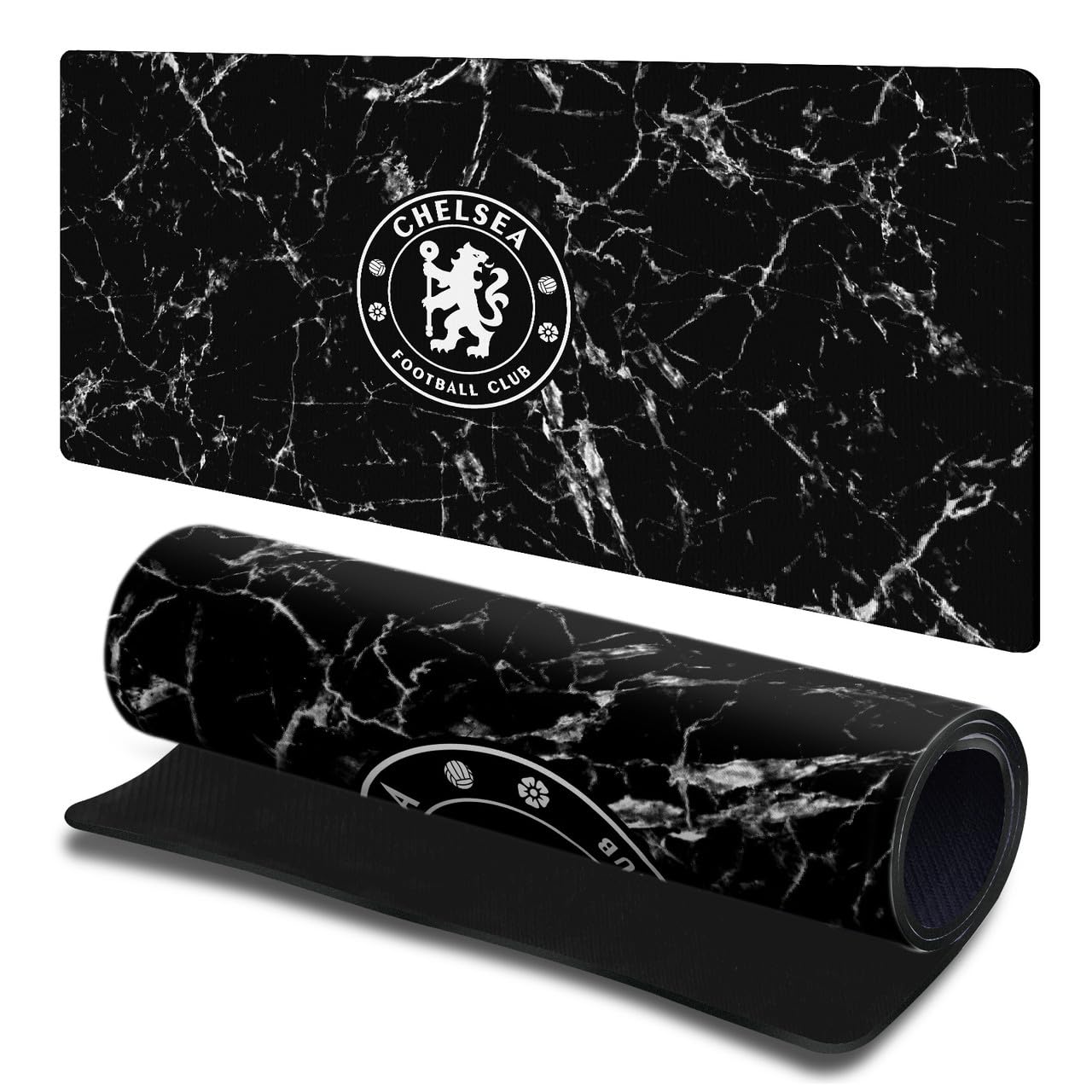 Head Case Designs Officially Licensed Chelsea Football Club Black Marble Crest Logo Gaming Office Desk PC Keyboard Mouse Mat Pad 23.62 x 11.81 x 0.12 inches (600 x 300 mm) - L — image 1