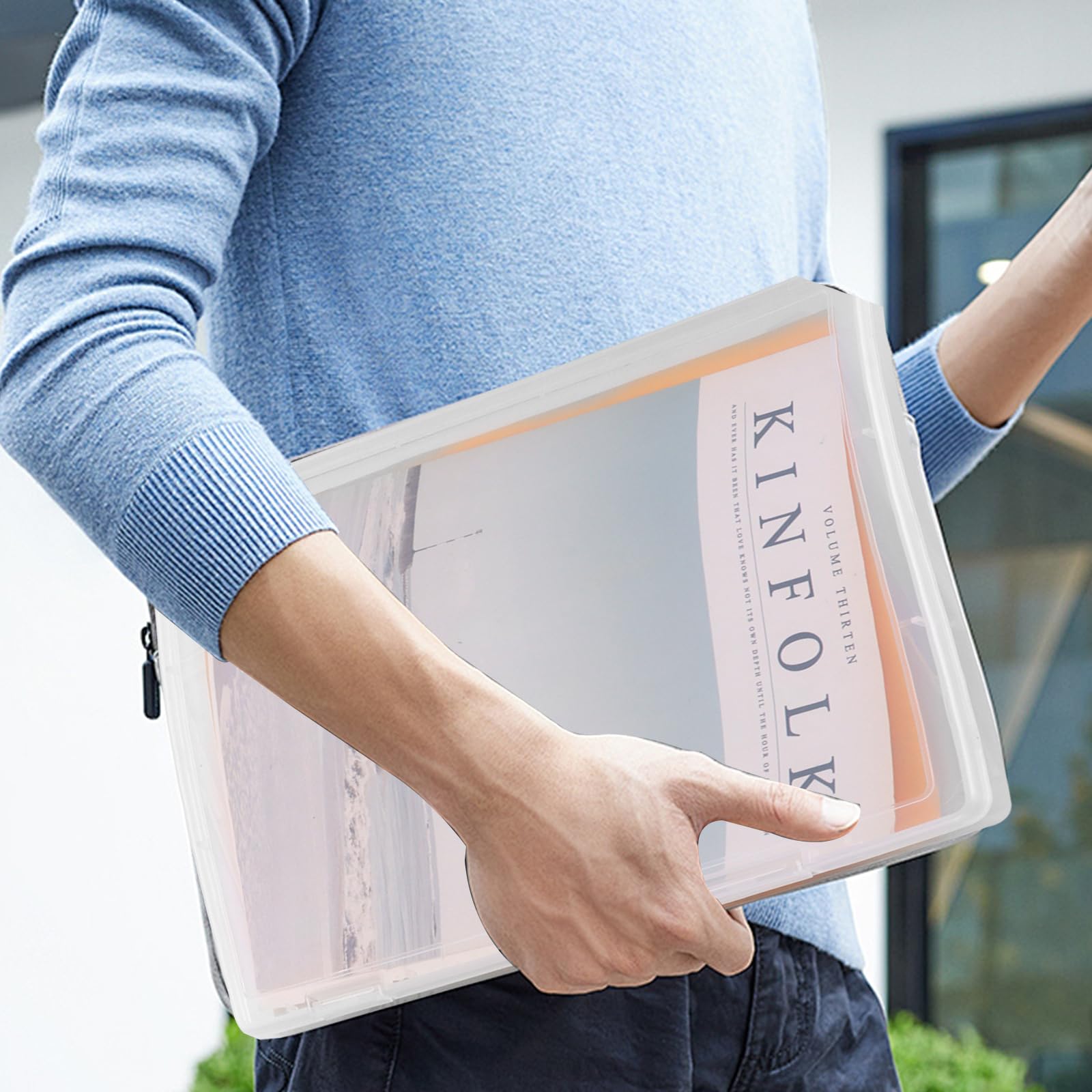 5 Piezas Caja de Archivo A4 Caja de Almacenamiento Multiusos de Plástico Slim Resistente a Impactos Organizador Transparente Robusto A4 para Documentos, Cartas, Álbumes de Recortes, Revistas