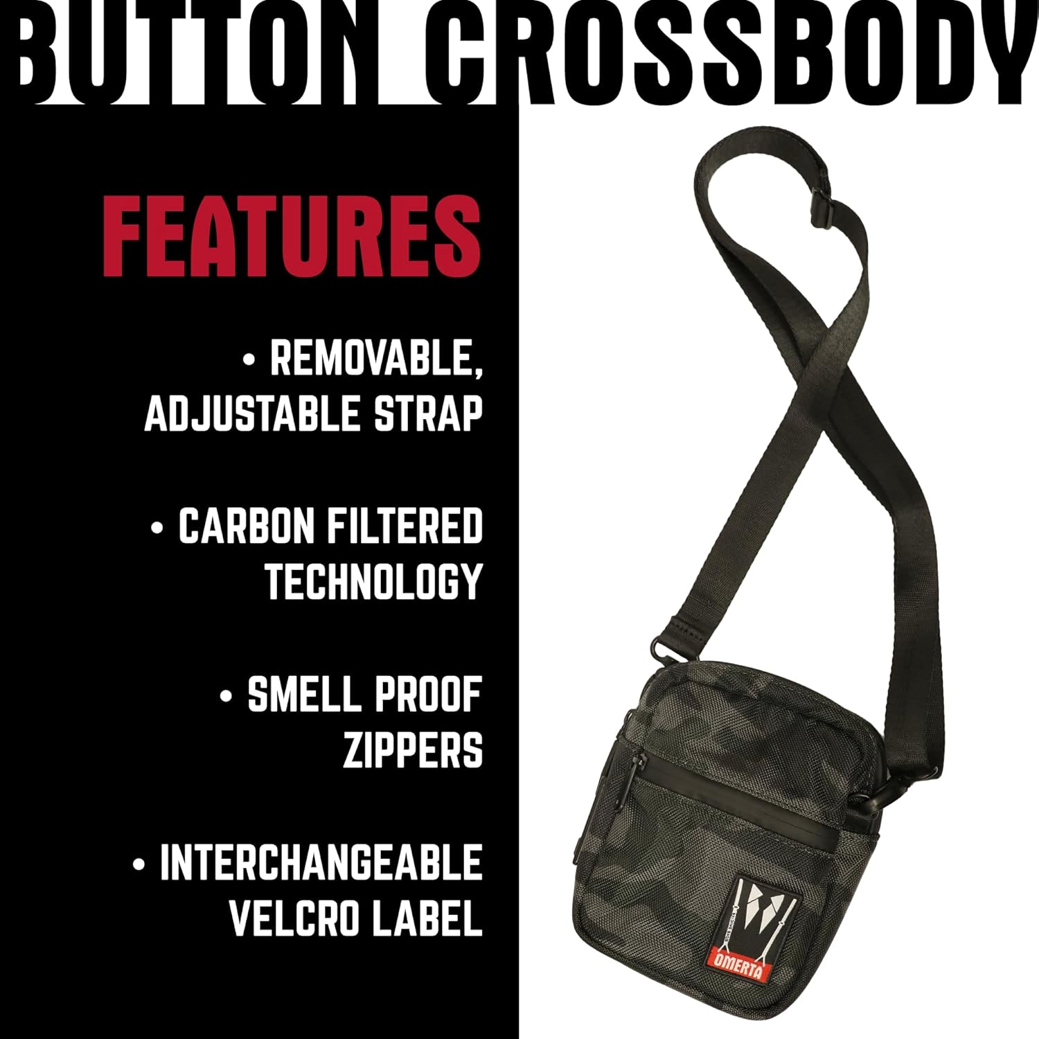 DIME BAGS Odor Sealing Crossbody Bag with Lock, Scent Blocking Carbon Filter Travel Pack, Lockable Sling Pouch (The Button) - Image 5