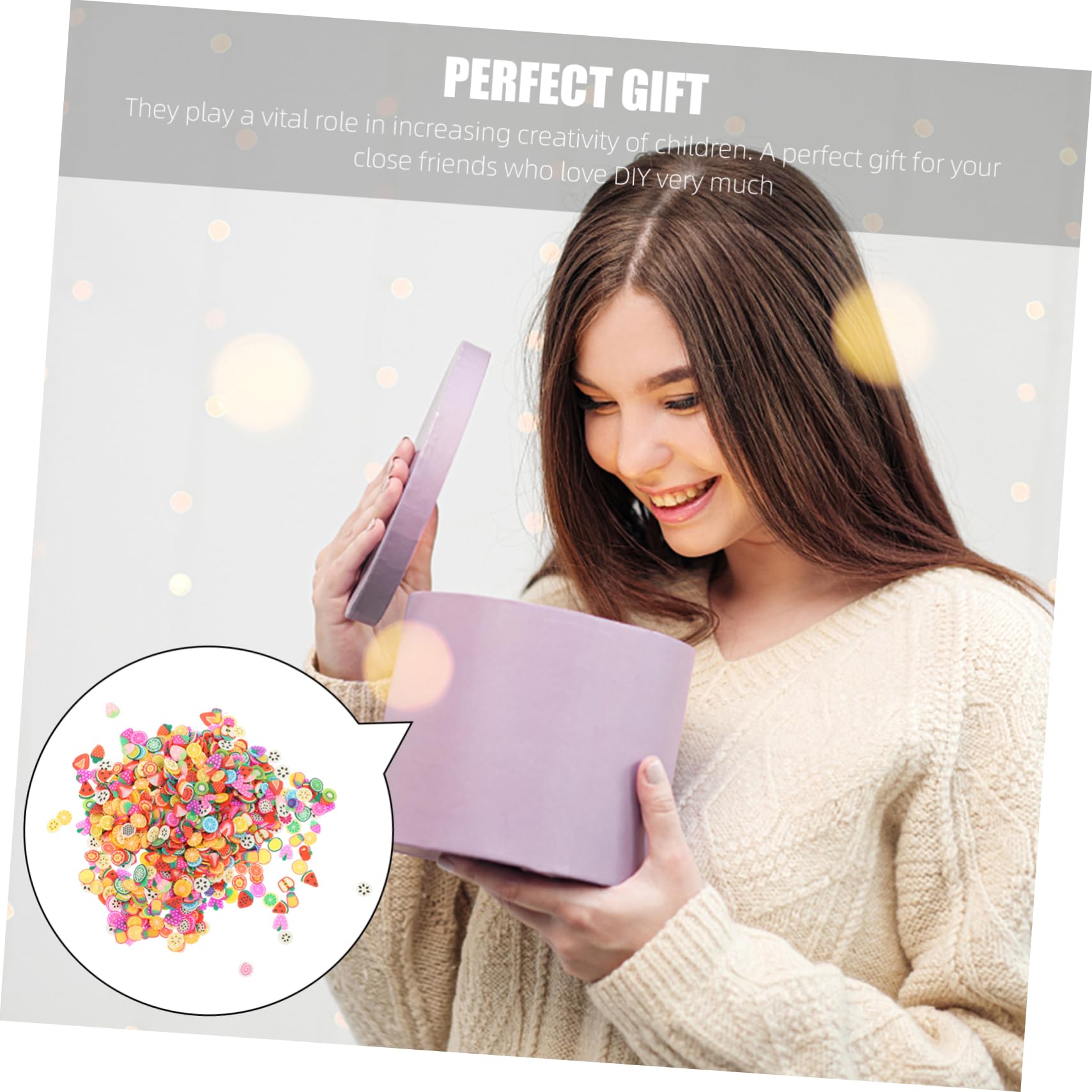FRCOLOR 8000pièces Perles Polymère Fruits Et Gâteaux Accessoires Pour Nail Art Et Décoration De Gâteaux Pour Projets Créatifs Famille