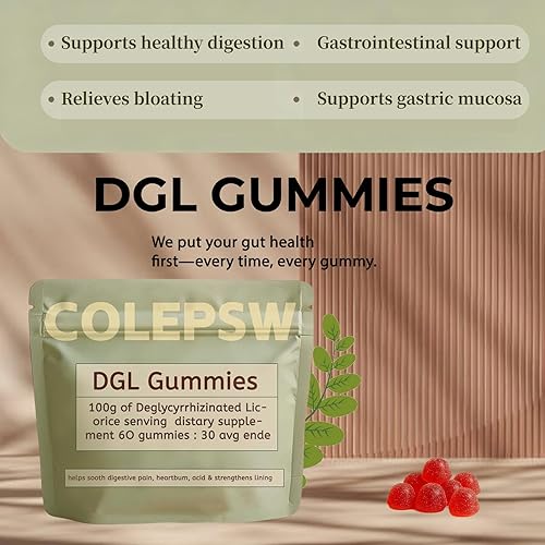 Miniatura 2 de Gomitas DGL  Extracto de raíz de regaliz, 400 mg DGL  Apoya la salud digestiva  Veganas y sin gluten  Delicioso sabor a bayas, 60 gomitas (1)