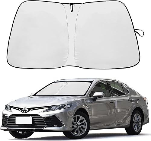 Parasol plegable para parabrisas delantero compatible con accesorios Toyota Camry 2018-2024 (LE XLE Hybrid SE XSE), protector de visera solar