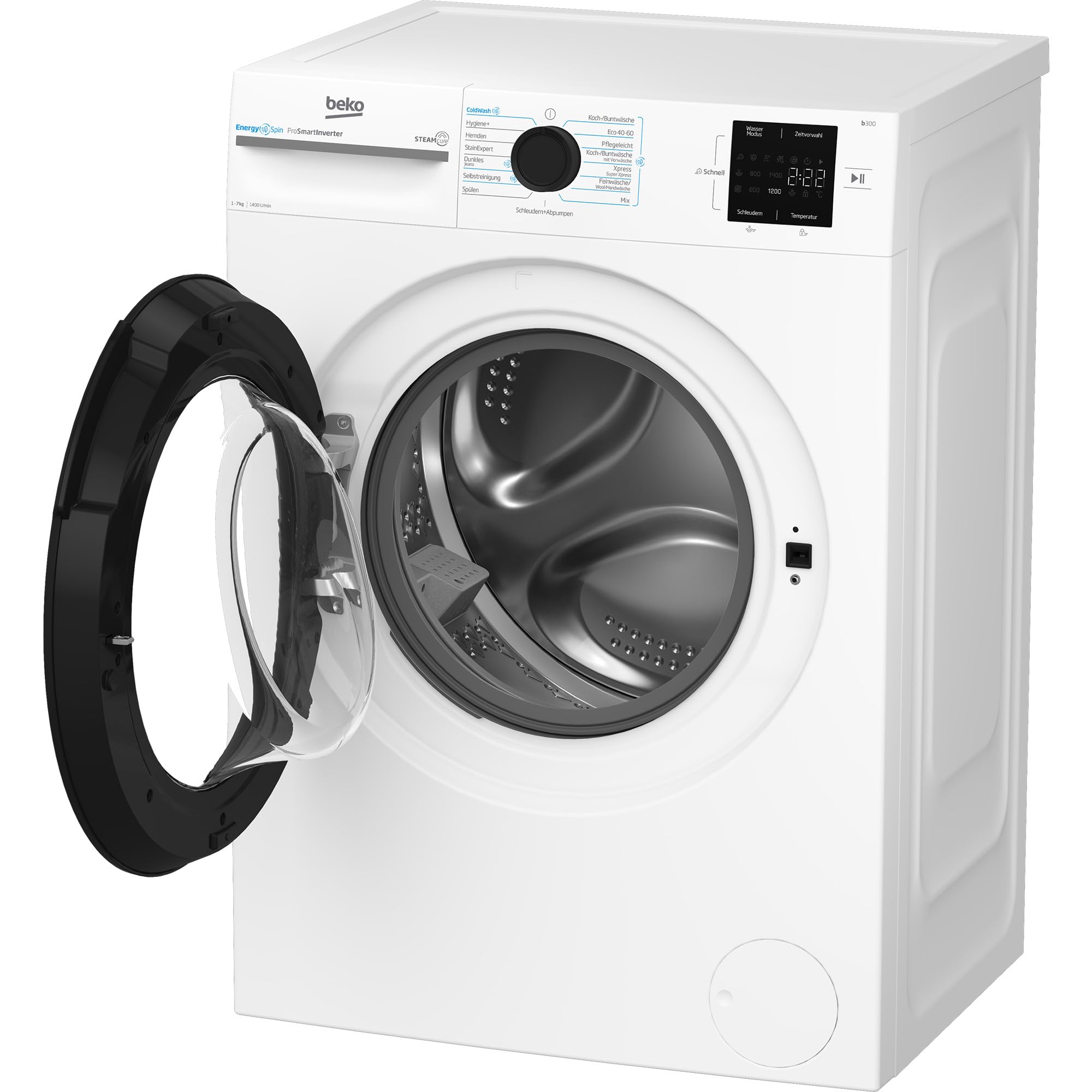 Beko BM3WFU3741X freistehende Waschmaschine 7 kg 1400 U/min Dampffunktion Hygiene+ Coldwash Weiß