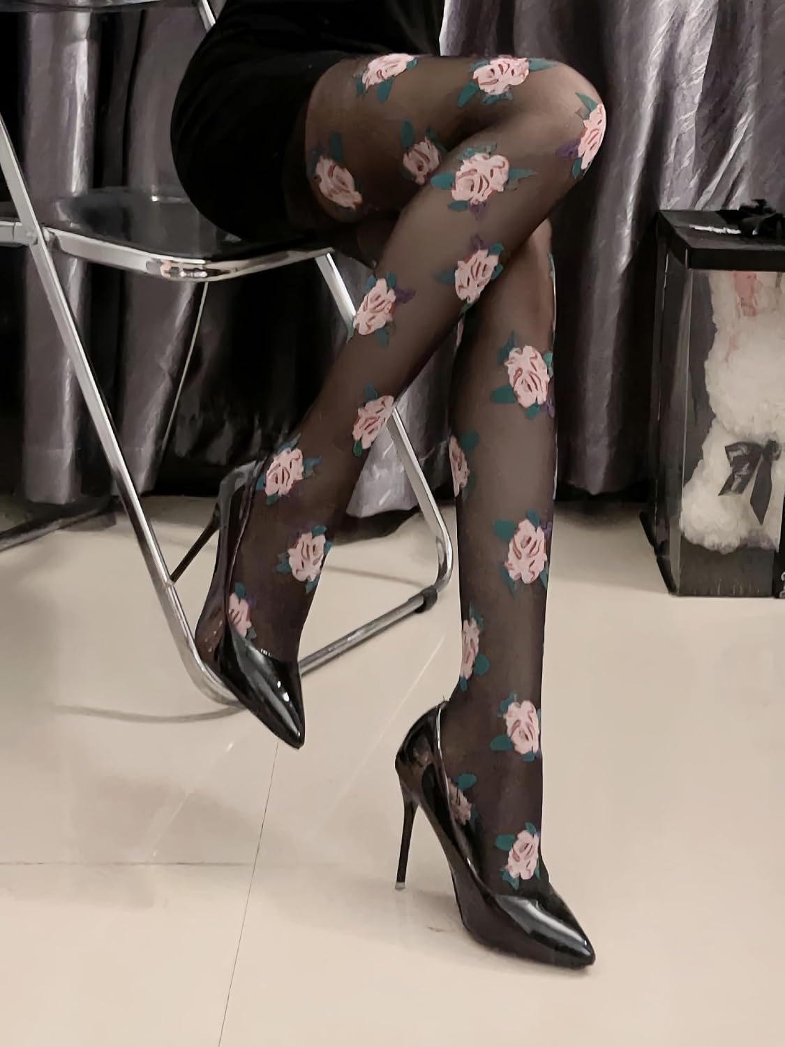 Benefeet Sox Womens Sheer Tights High Waist Sexy Lace Pantyhose Transparent Stockings Nylon Silk See Through Thin Long Socks