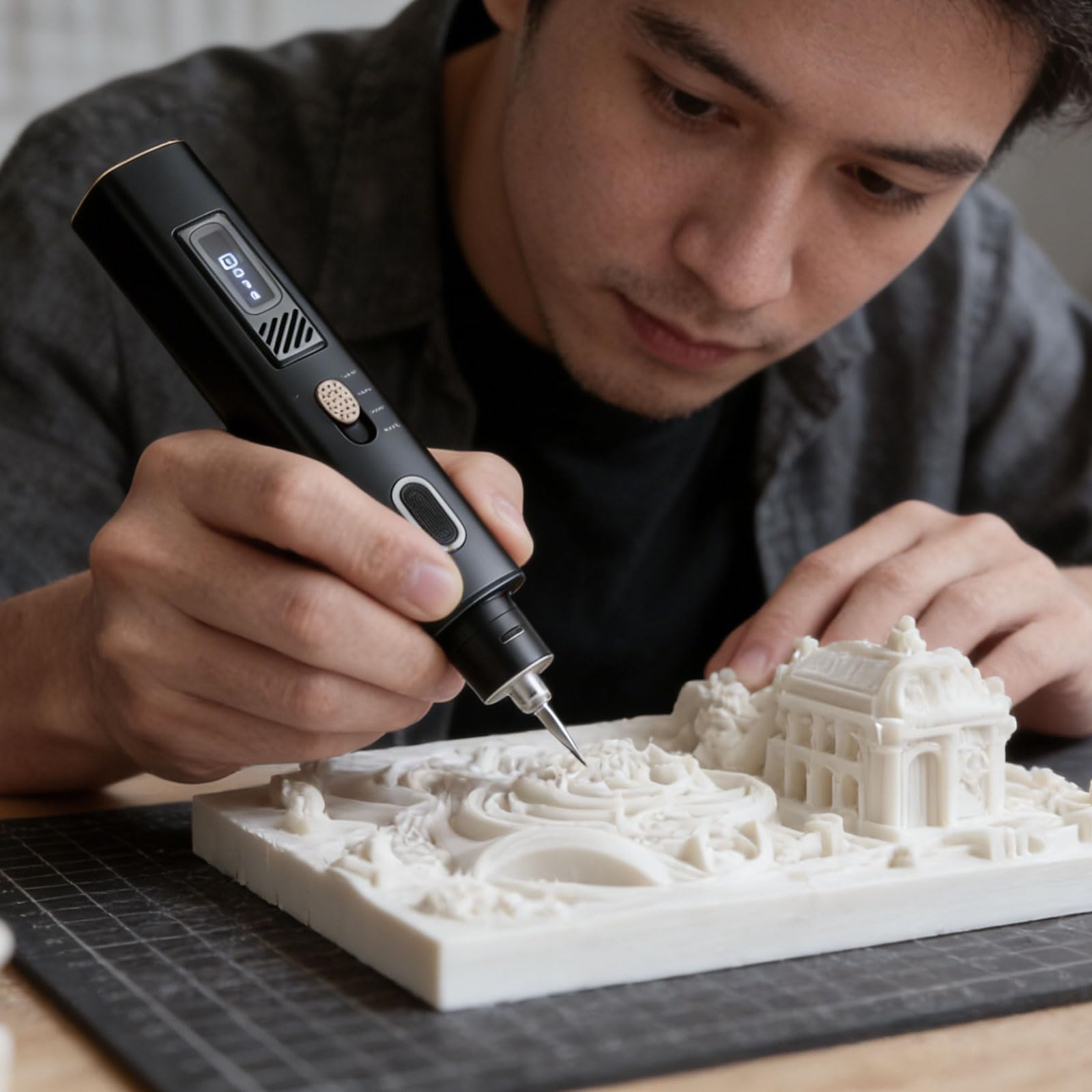 Taglierina a ultrasuoni portatile, 40 KHz 30 W, portatile, ad alta precisione, strumento di taglio sonico per pelle, stampa 3D, acrilico, legno, plastica, fai da te, taglio multifunzionale