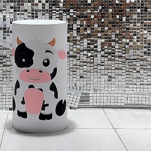 Lindas cubiertas de pedestal de vaca para animales, decoración de fiesta de cumpleaños, zoológico, aventura, cubierta de zócalo, safari, selva,