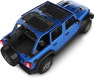 Alien Sunshade Jeep Wrangler JLU (2018-2023) – Front & Rear Mesh Sun Shade for Jeep JL Unlimited - Blocks UV, Wind, Noise - Bikini JLkini Top Cover for Sport, Sport S, Sahara, Rubicon (Black)