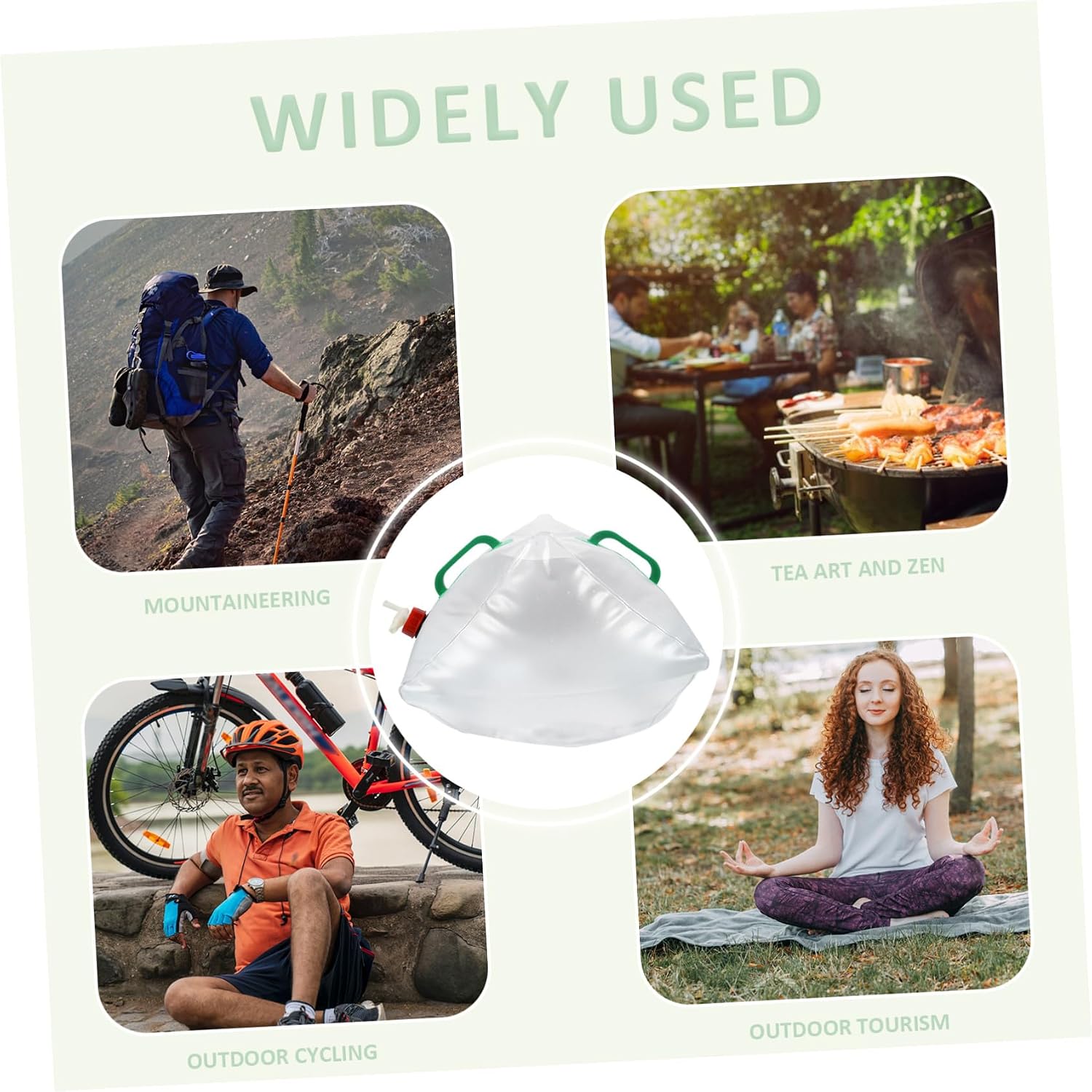 2Pcs Collapsible Water Storage Carrier Bag Portable Outdoor Emergency Water Container Practical Transparent Water Jug for Hiking and Camping