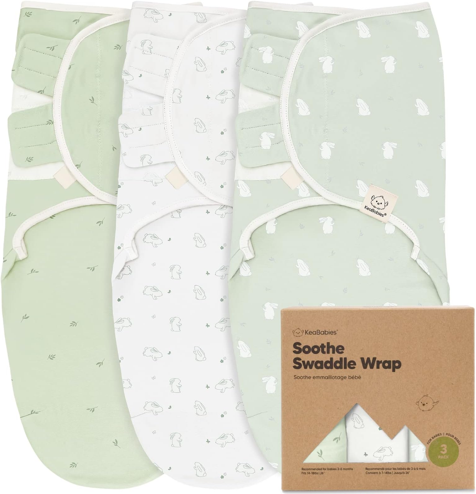 KeaBabies 3Pack Baby Swaddle Sleep Sacks and 6Pack Baby