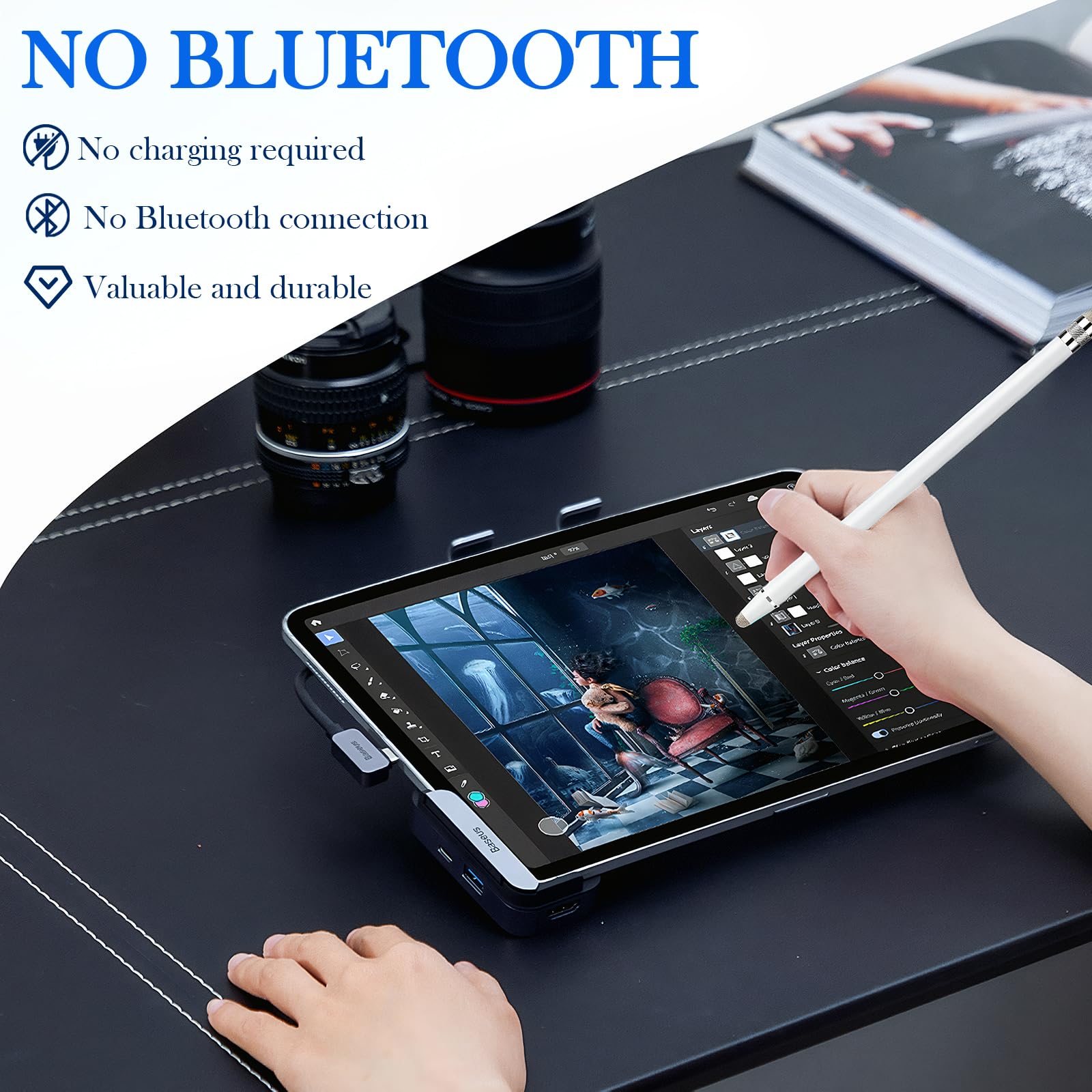 Set 5 Pennini Capacitivi Universali 2-in-1 Per Tablet, IPad, IPhone, Smartphone – Gomma, Colori Assortiti Con Punte Sostituibili - 3
