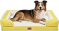 Vista 246 de Comfort Expression - Cama ortopédica para perros extragrandes, 42 x 30 pulgadas, cama impermeable y de apoyo de espuma con cojines removibles, sofá