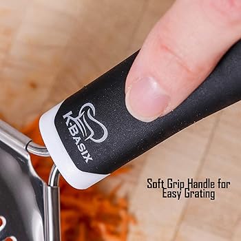 K Basix Cheese Grater & Shredder - Stainless Steel - Razor Sharp Blades - Medium Shred - Ideal Hand Grater for Hard F...