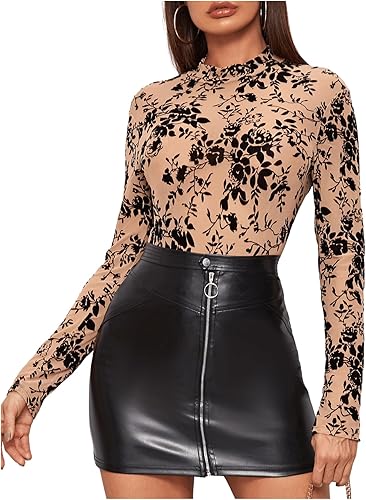 Miniatura 3 de SweatyRocks Blusa larga de malla transparente floral para mujer