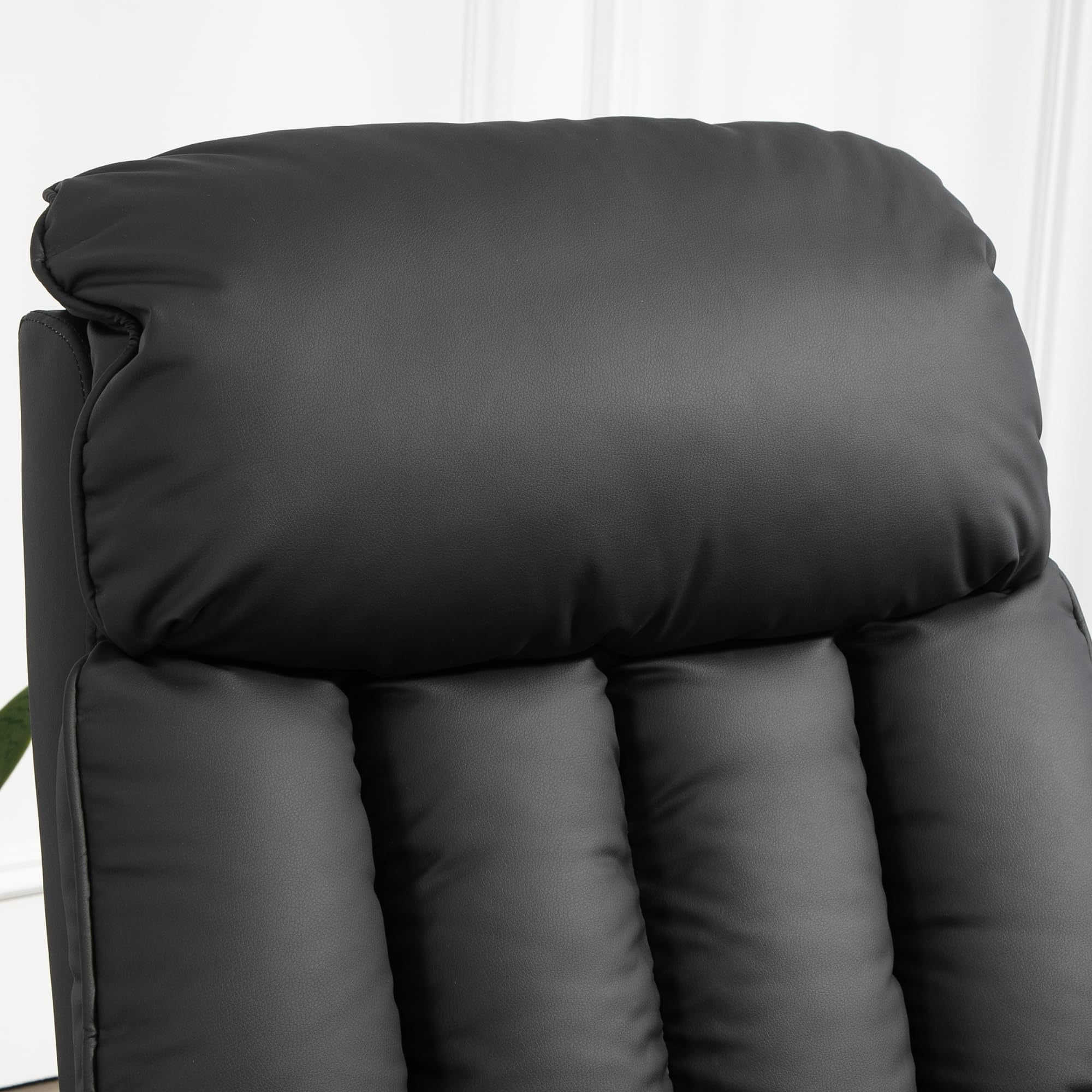 HOMCOM Relaxsessel Elektrisch Fernsehsessel mit Aufstehhilfe, Liegefunktion, TV Sessel mit Fußteil, Seitentasche, Fernbedienung, für Wohnzimmer, bis 150 kg, Kunstleder, Schwarz