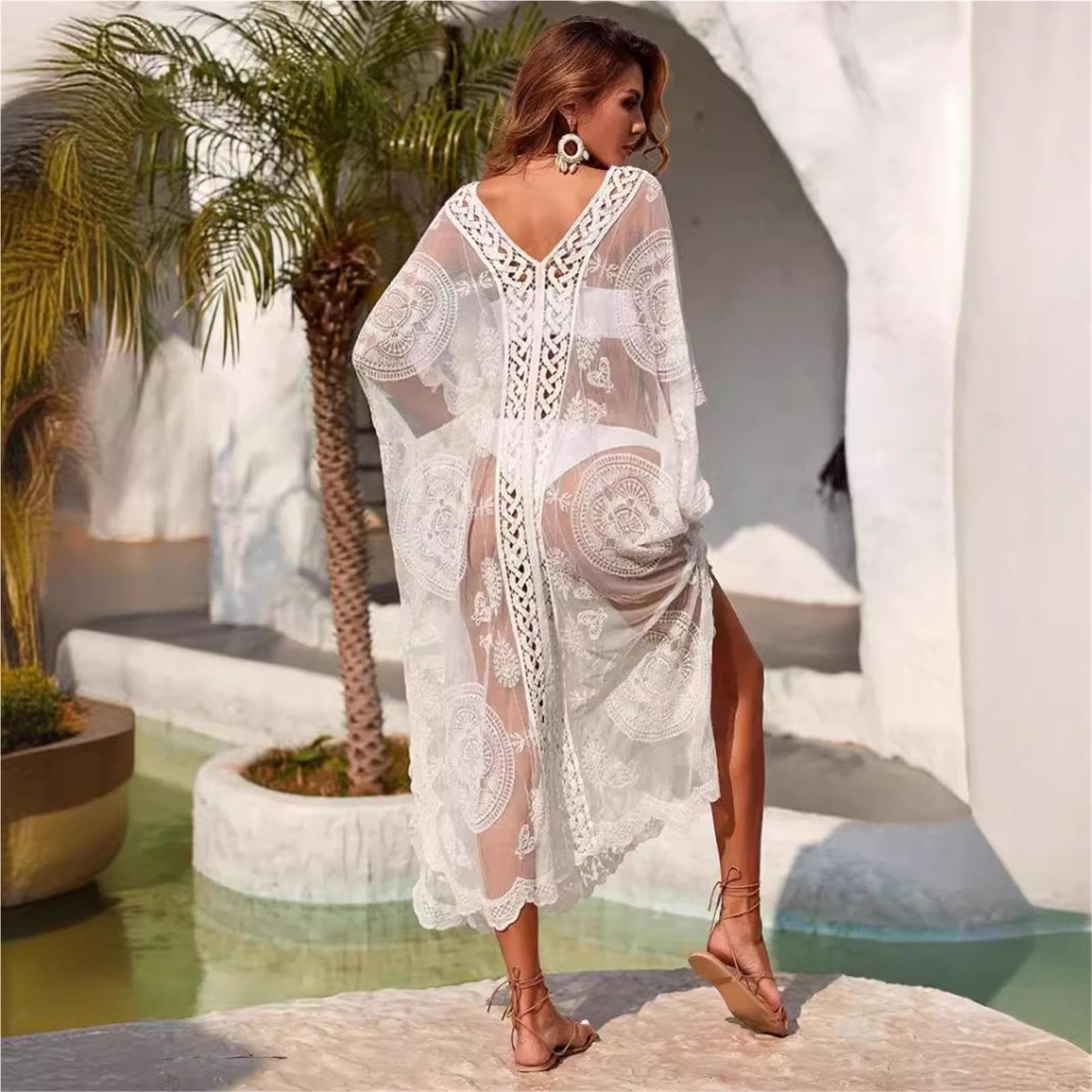 Pareos Playa Mujer Traje De Baño Cubrir Vestido De Playa Falda Color Sólido