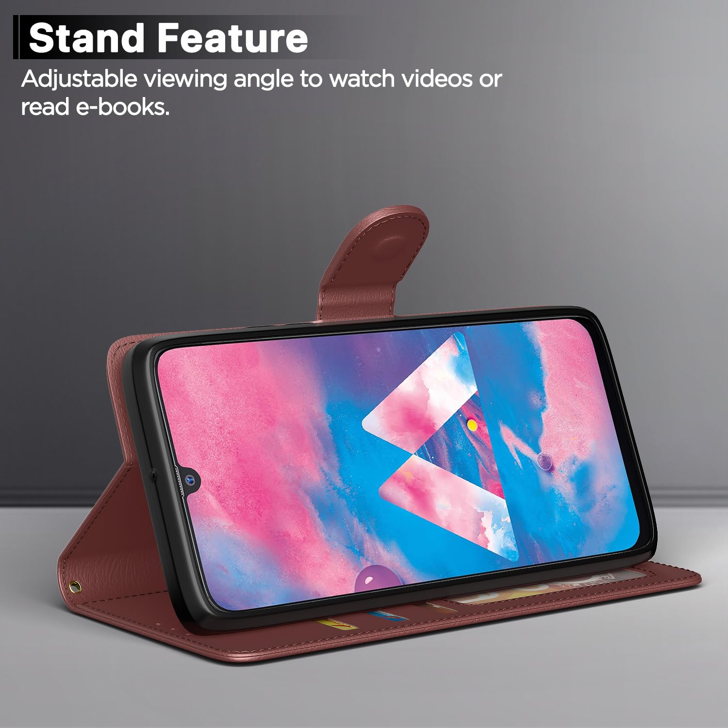 Samsung Galaxy M30 Flip Case - Leather Wallet Cover -3