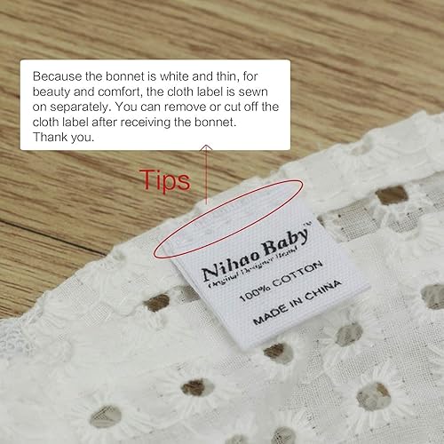 Miniatura 4 de Gorro de encaje blanco para bebé, gorro para niña recién nacida, sombrero de verano