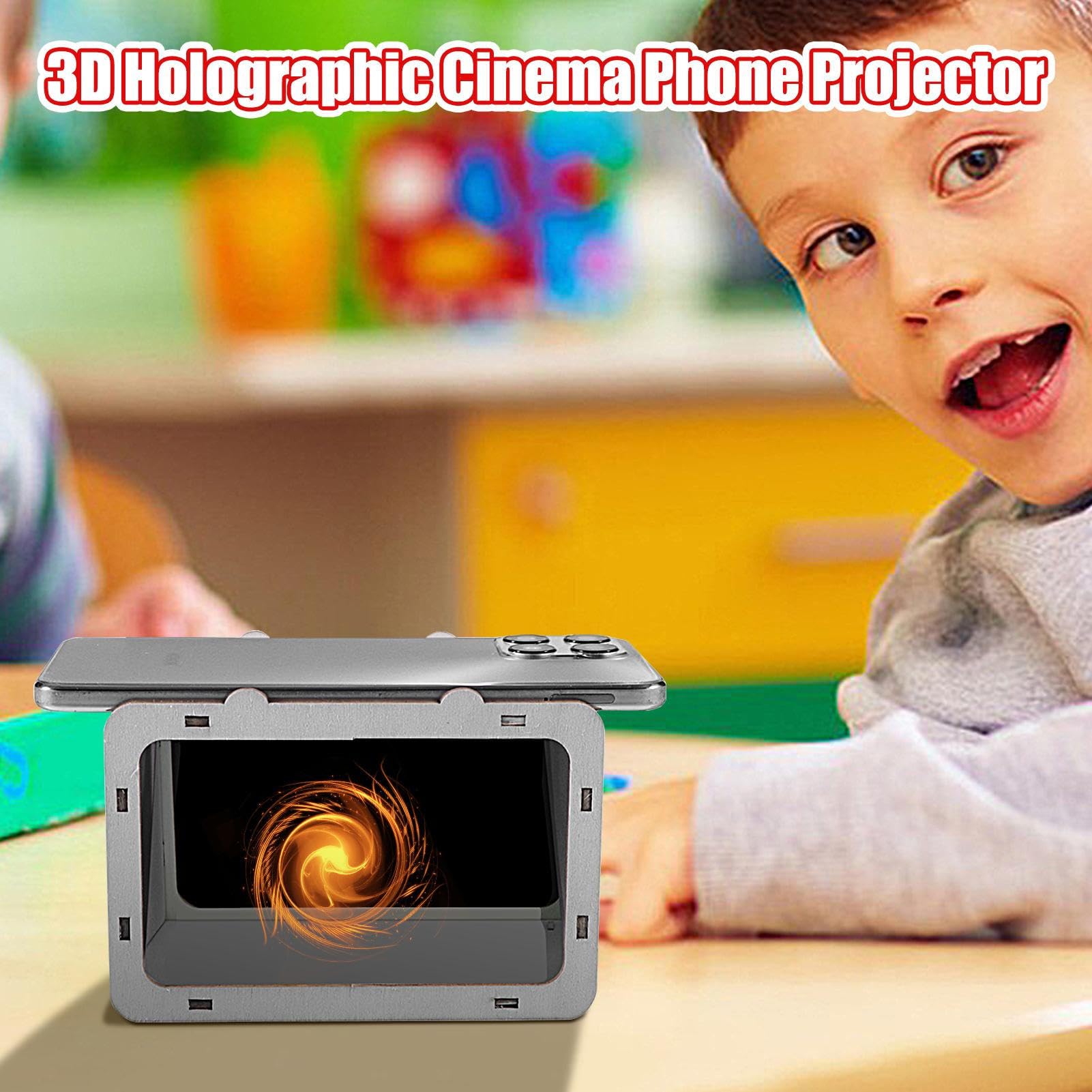 Display olografico fluttuante, proiettore per telefono home cinema, proiettore tridimensionale per smartphone con pannello riflettente, per display mobile in acrilico trasparente con facile