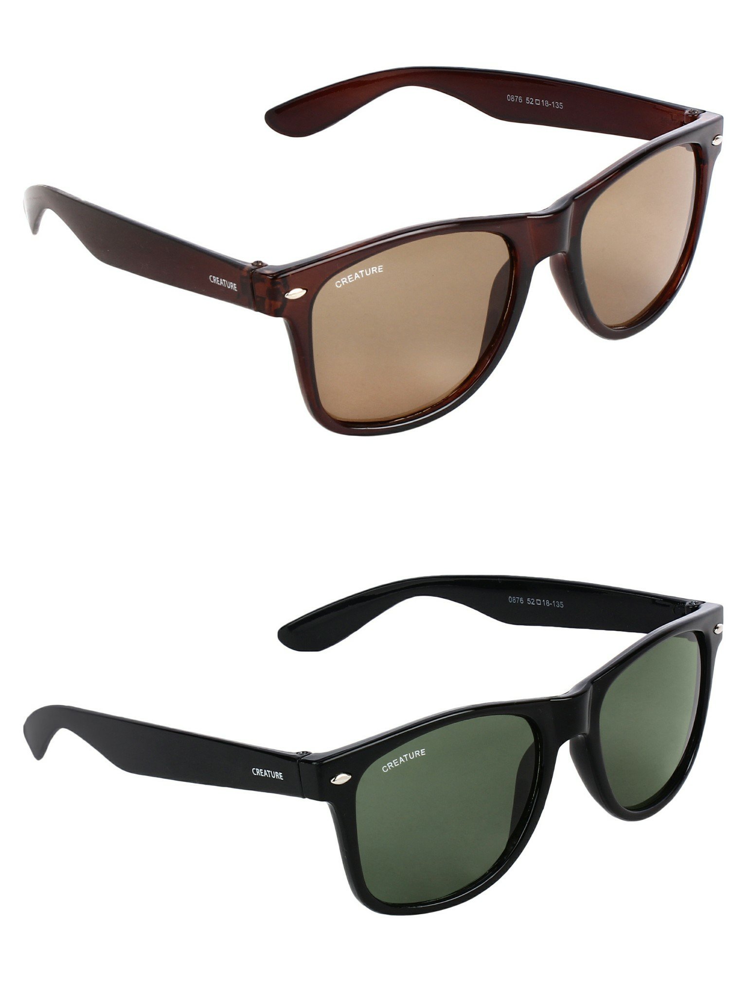creature Sunglasses Combo with UV Protection (Lens-Brown & Green||Frame-Brown & Black||SUN-002-003)-picture-10