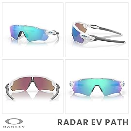 Oakley Radar EV Path OO9208 920873 38MM Polished White/Prizm Sapphire Shield Sunglasses For Men + Bundle Accessory Leash Kit, Microfiber Pouch