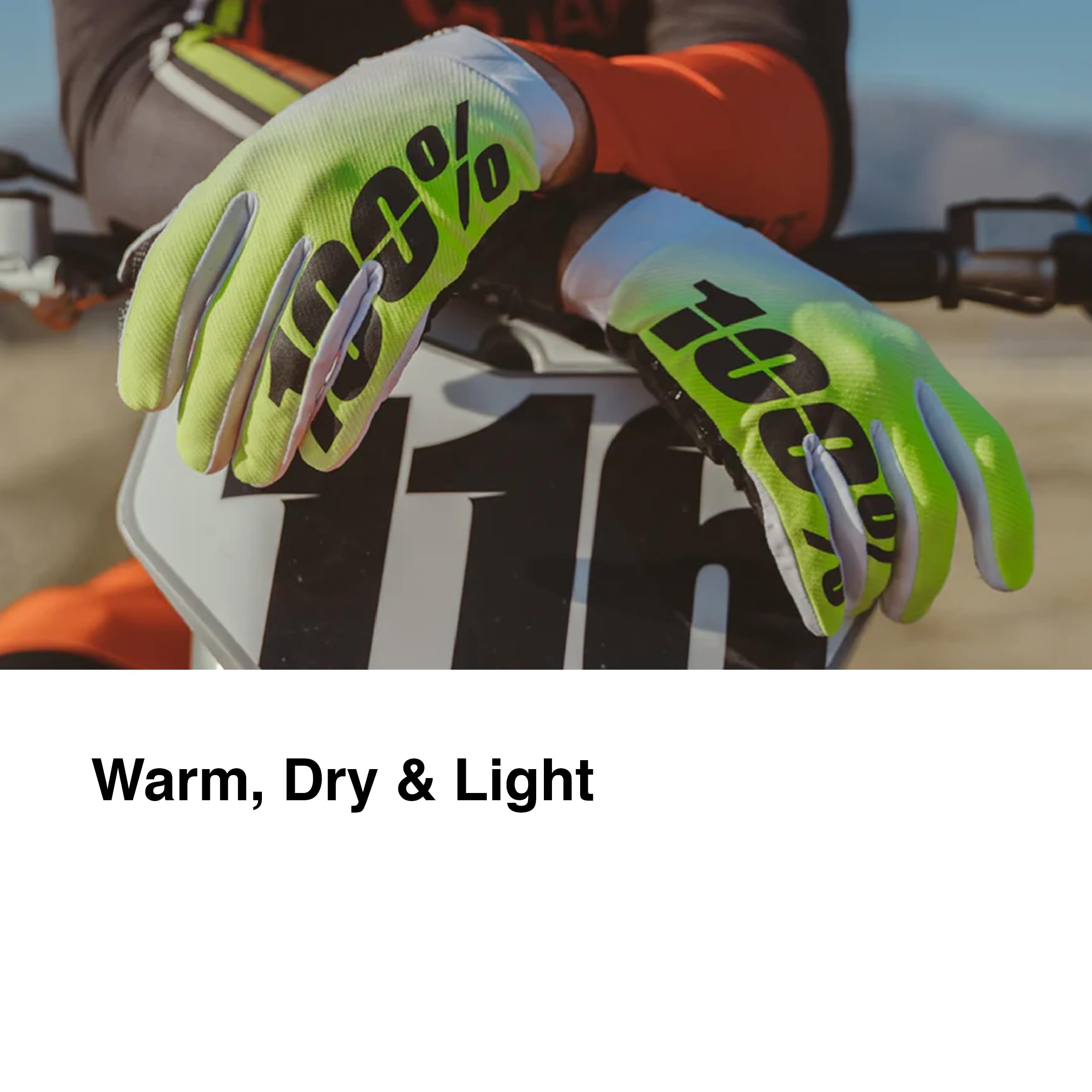 100% HYDROMATIC Waterproof Motocross Gloves - MX & Power Sport Racing Protective Gear(MD - BLACK)